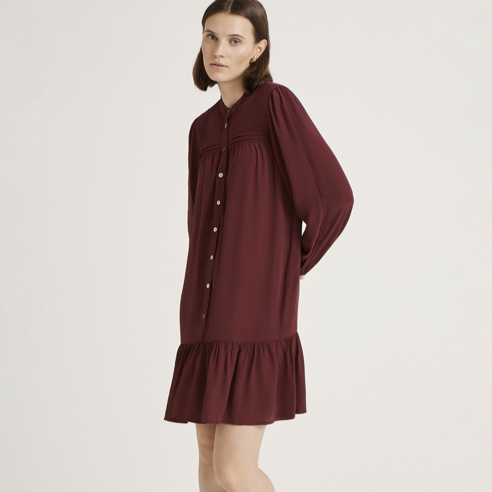 Finery London Beccy Viscose Crepe Lace Insert Detailed Dress women's