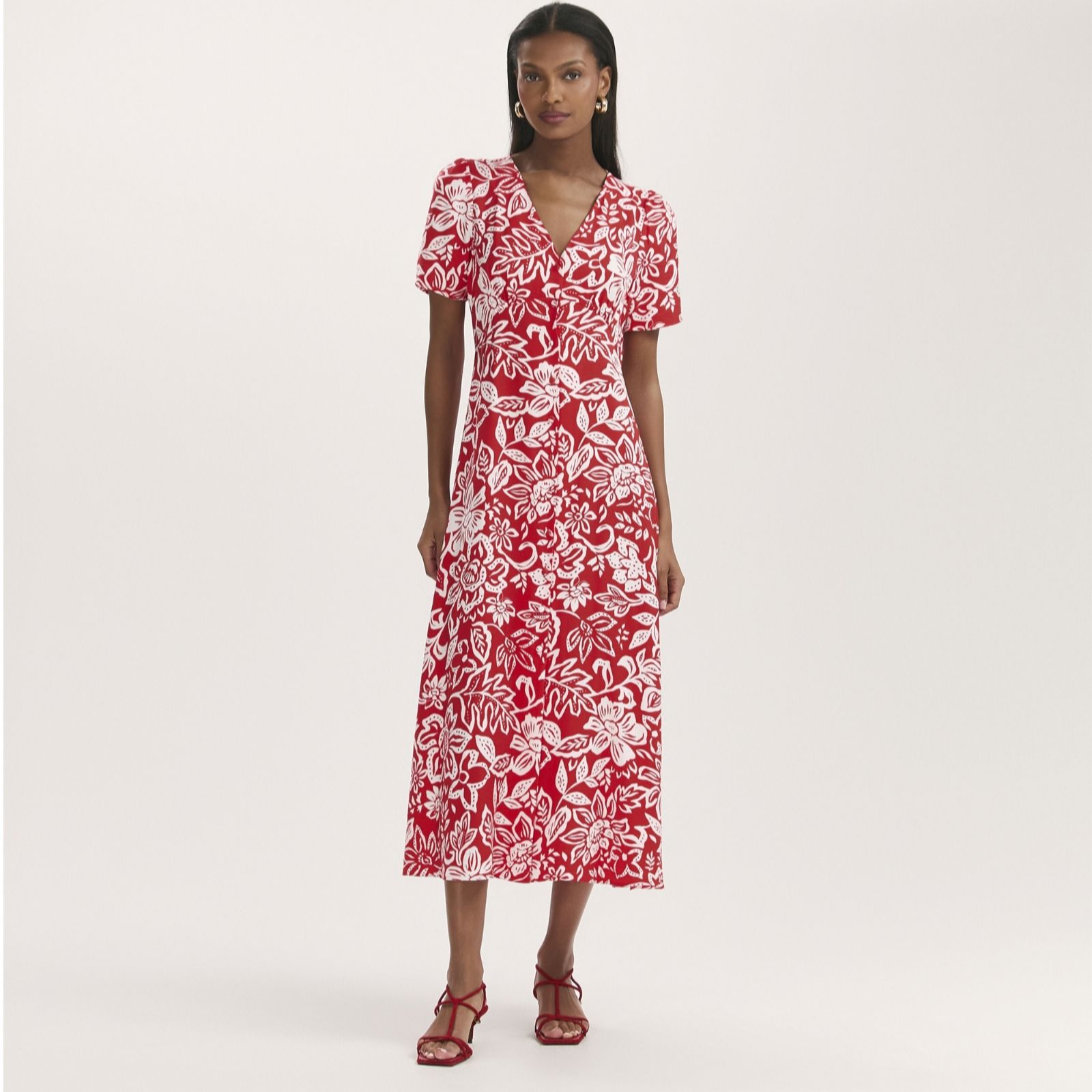 Finery London Marina Printed Midi Dress women's