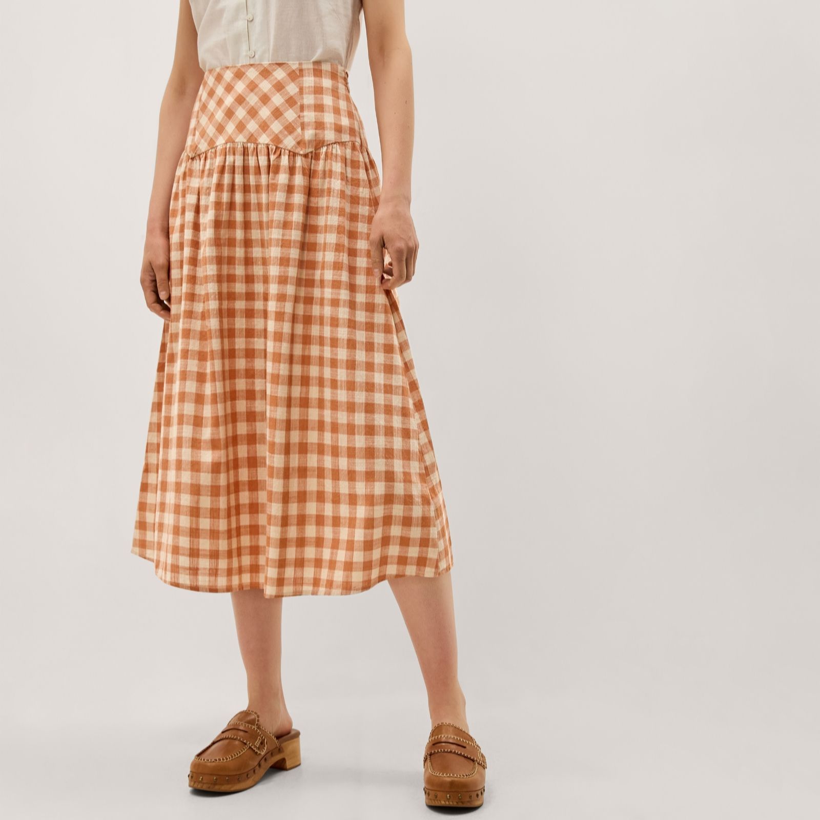 Monsoon Women's Coral Hattie Gingham Check Skirt