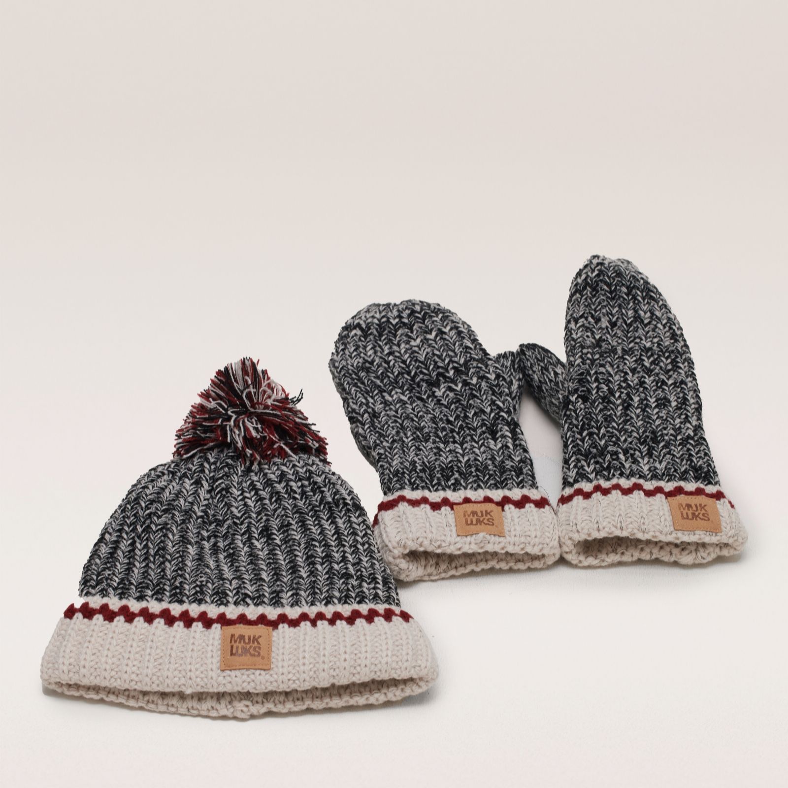 Muk Luks Heat Retaining Chunky Hat & Mitten Set