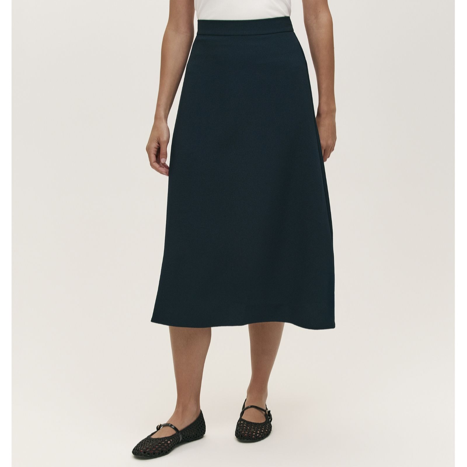 Finery Black London Ramona Rich Crepe Midi Skirt