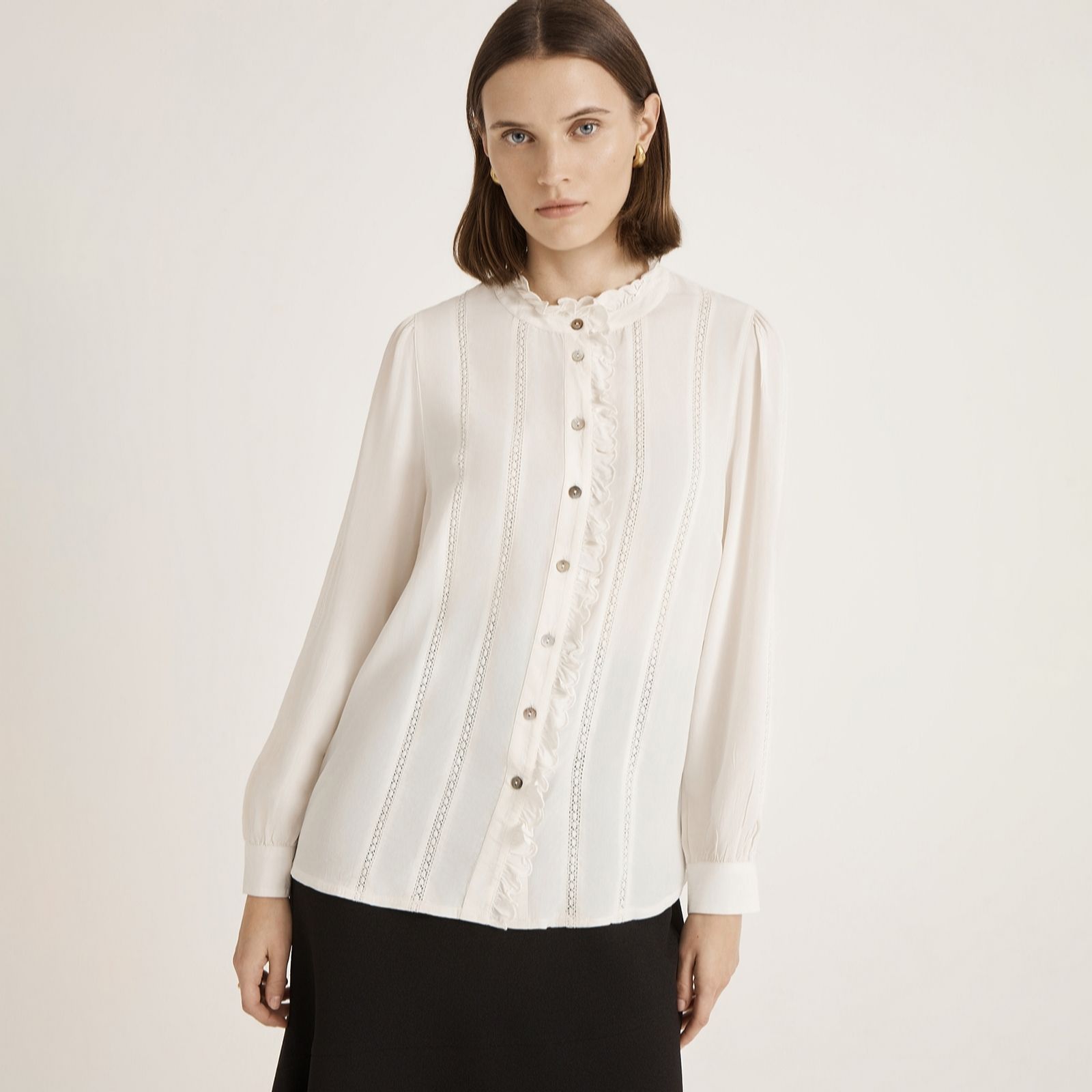 Finery Ivory London Fiora Crepe Lace Blouse