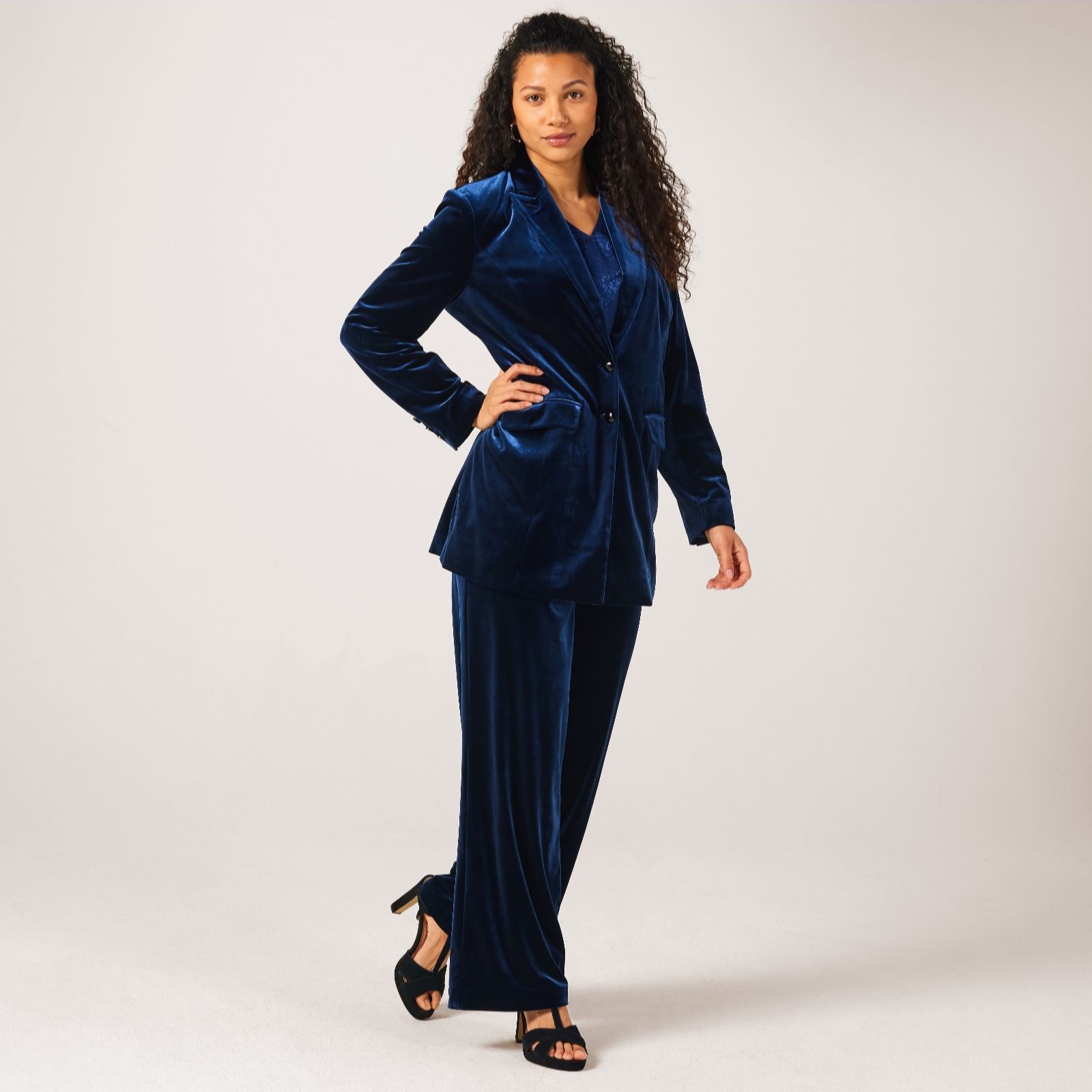 Ruth Langsford Velvet Wide Leg Trouser Petite