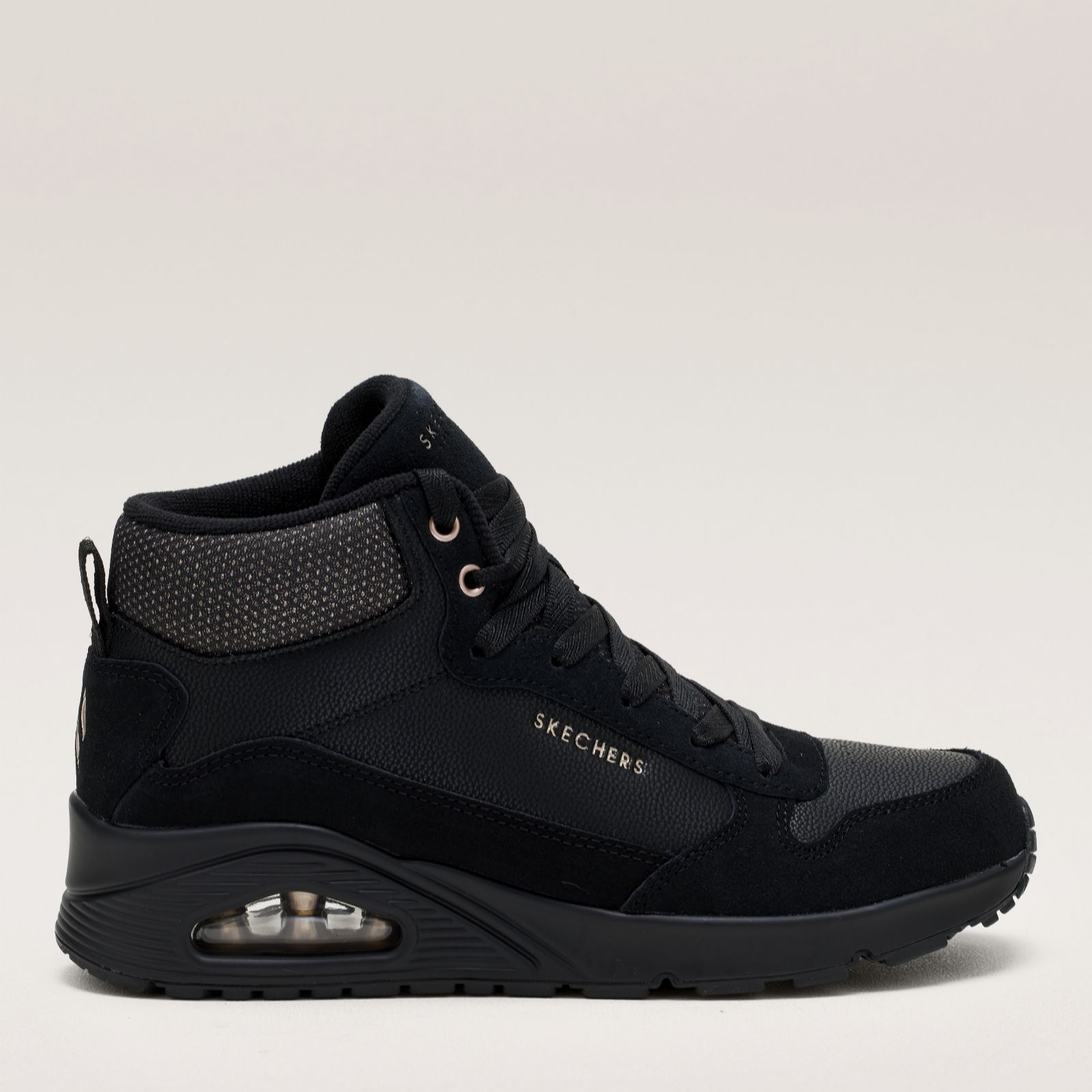 Skechers Black Uno Lace-Up Trainers