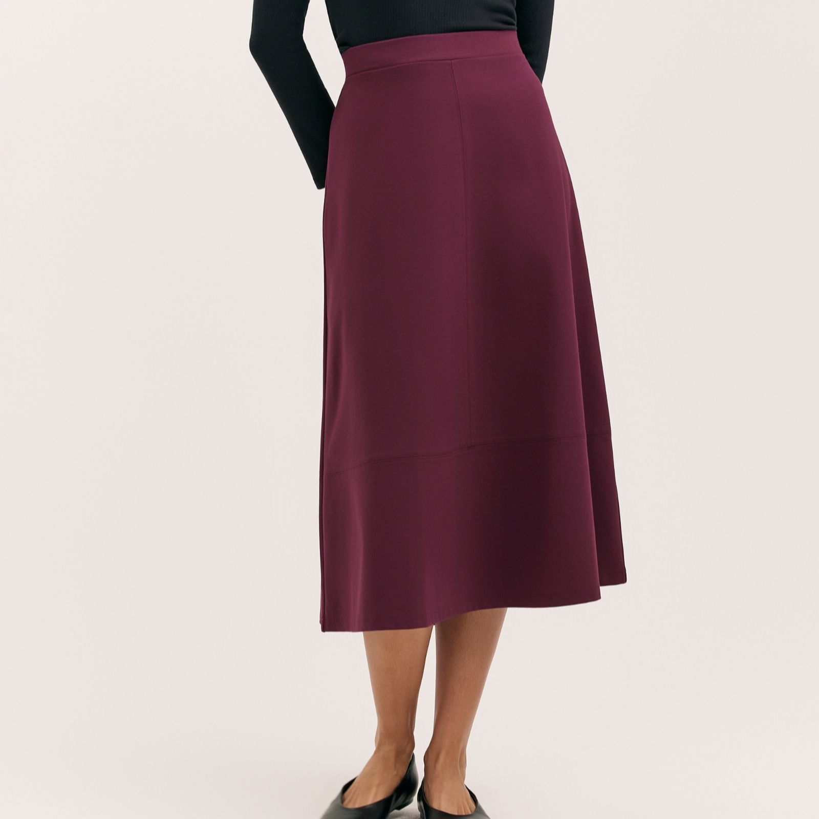 Finery London Mikia Ponte Panel Skirt with Stretch Waist women's