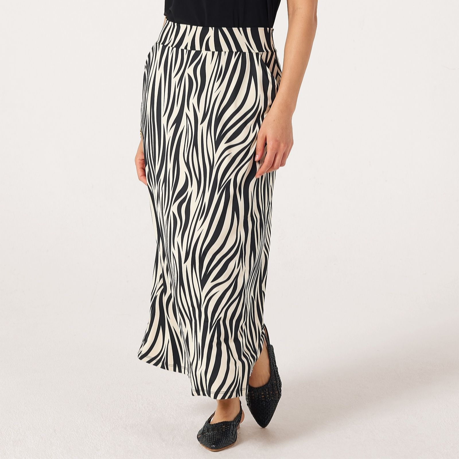 Kim & Co Black,Sand Brazil Jersey Maxi Skirt With Pockets