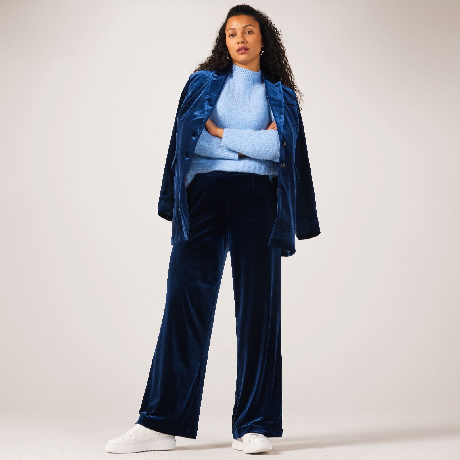 Ruth Langsford Velvet Wide Leg Trousers Standard