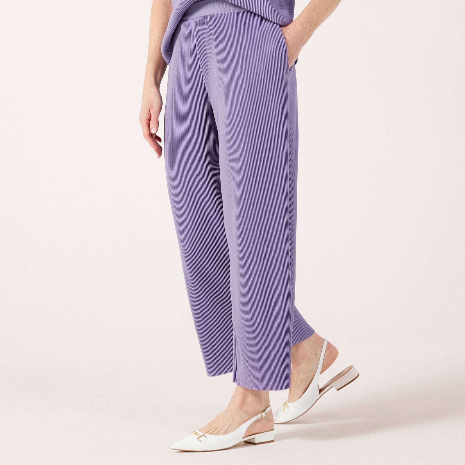 MarlaWynne Plisse Wide Leg Trousers
