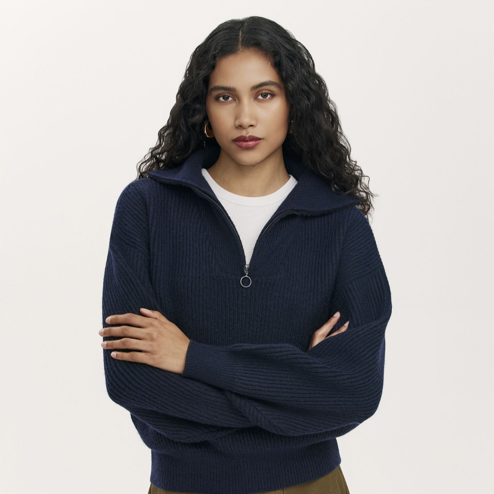 Finery London Maddy Knitted Zip-Up Jumper women's