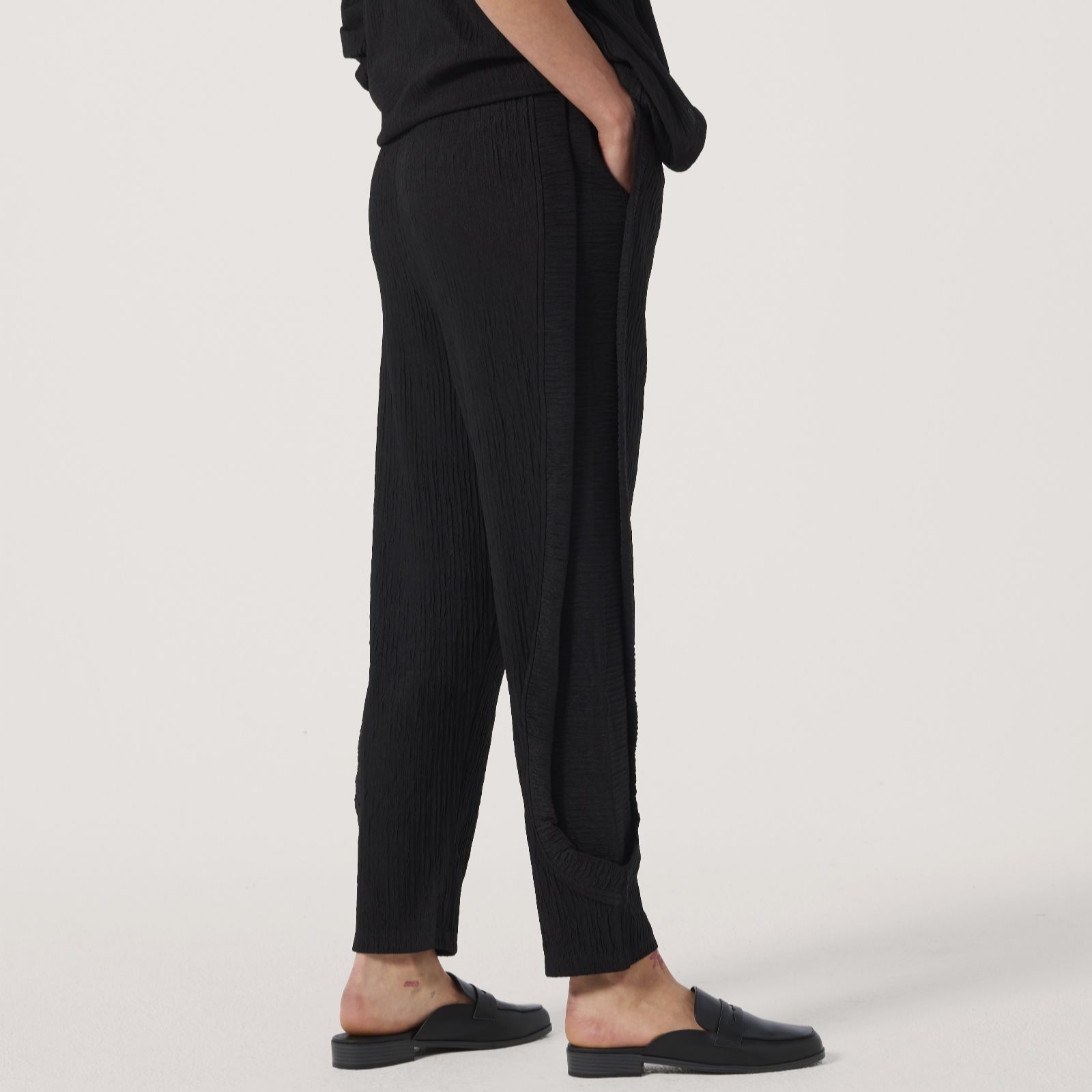 Frank Usher Ripple Rib Jersey Trousers With Panel Detail