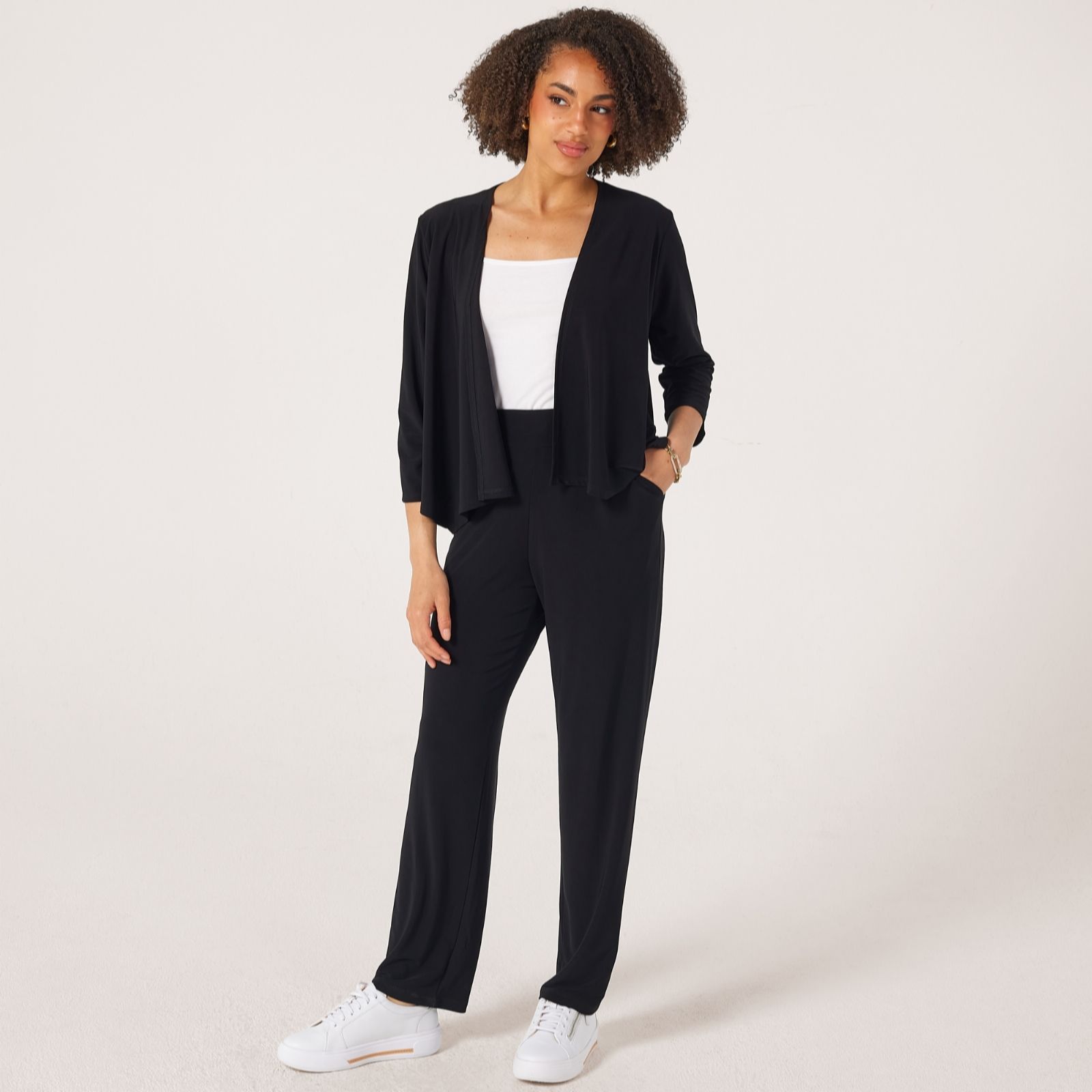 Kim & Co Black Deluxe Brazil Narrow Petite Trousers With Pockets
