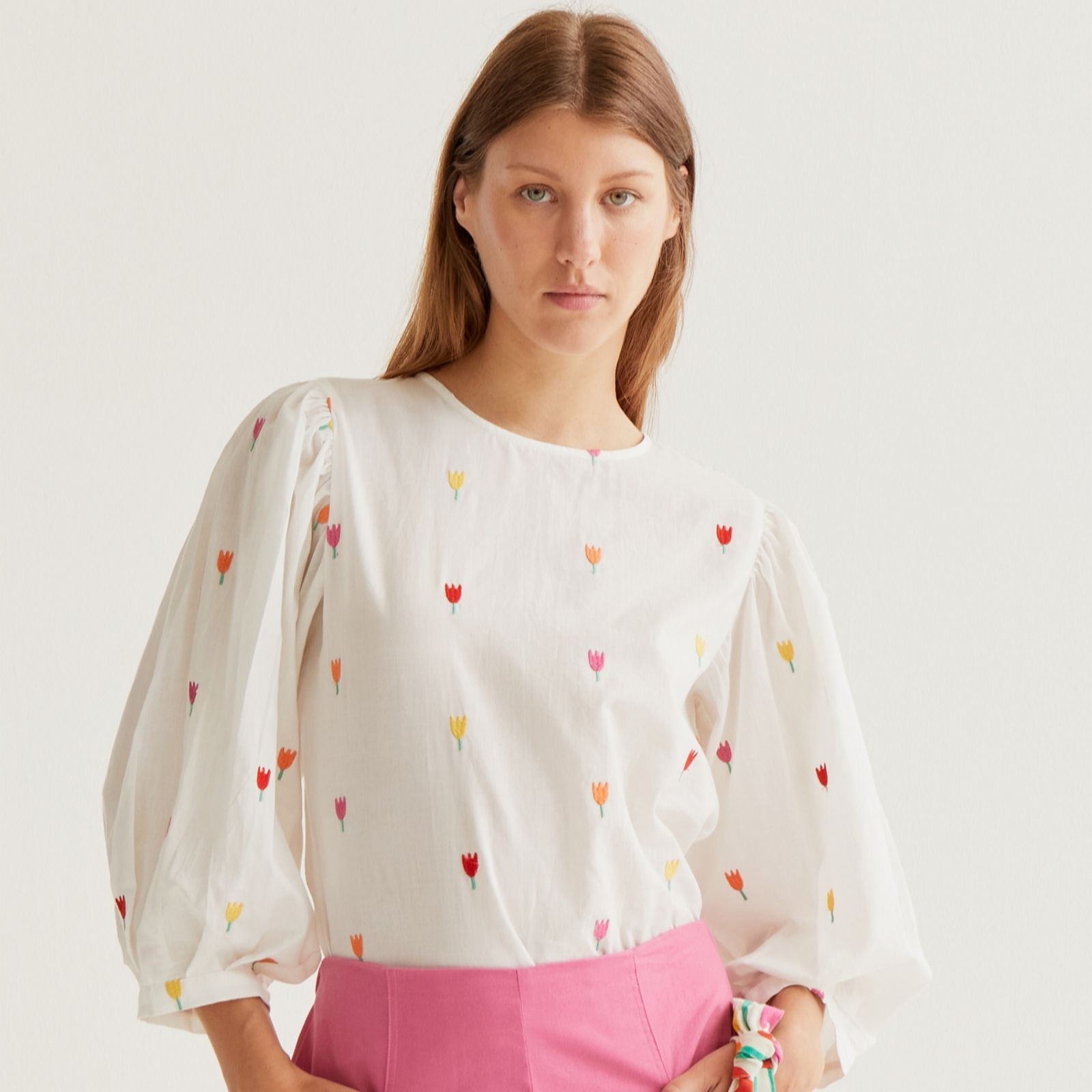 Compania Fantastica Black Motif Long Sleeve Blouse