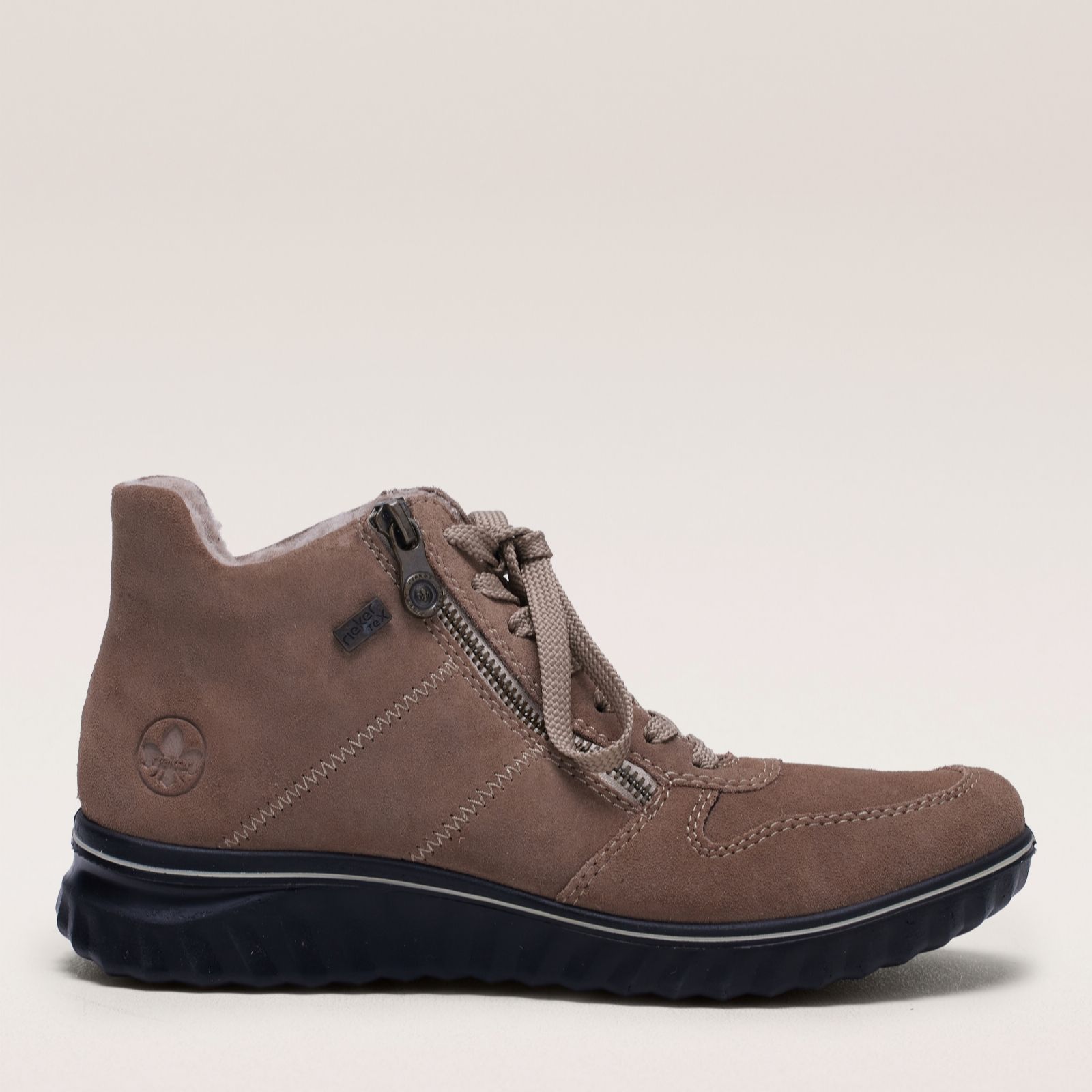 Rieker Camel Suede Zip Wedge Boot