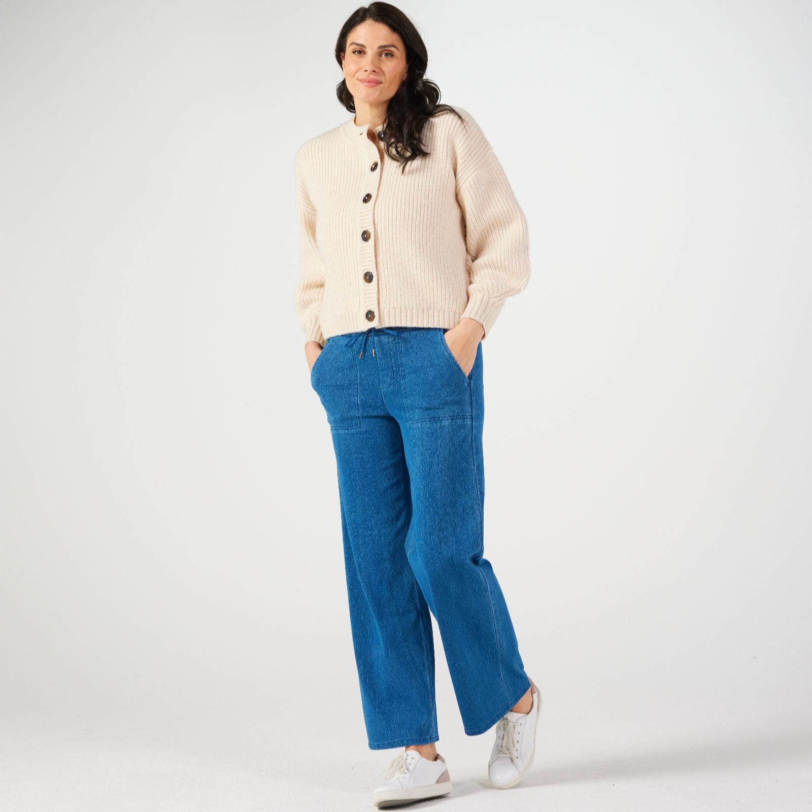 Denim & Co. Comfy Knit Wide Leg Trouser Standard