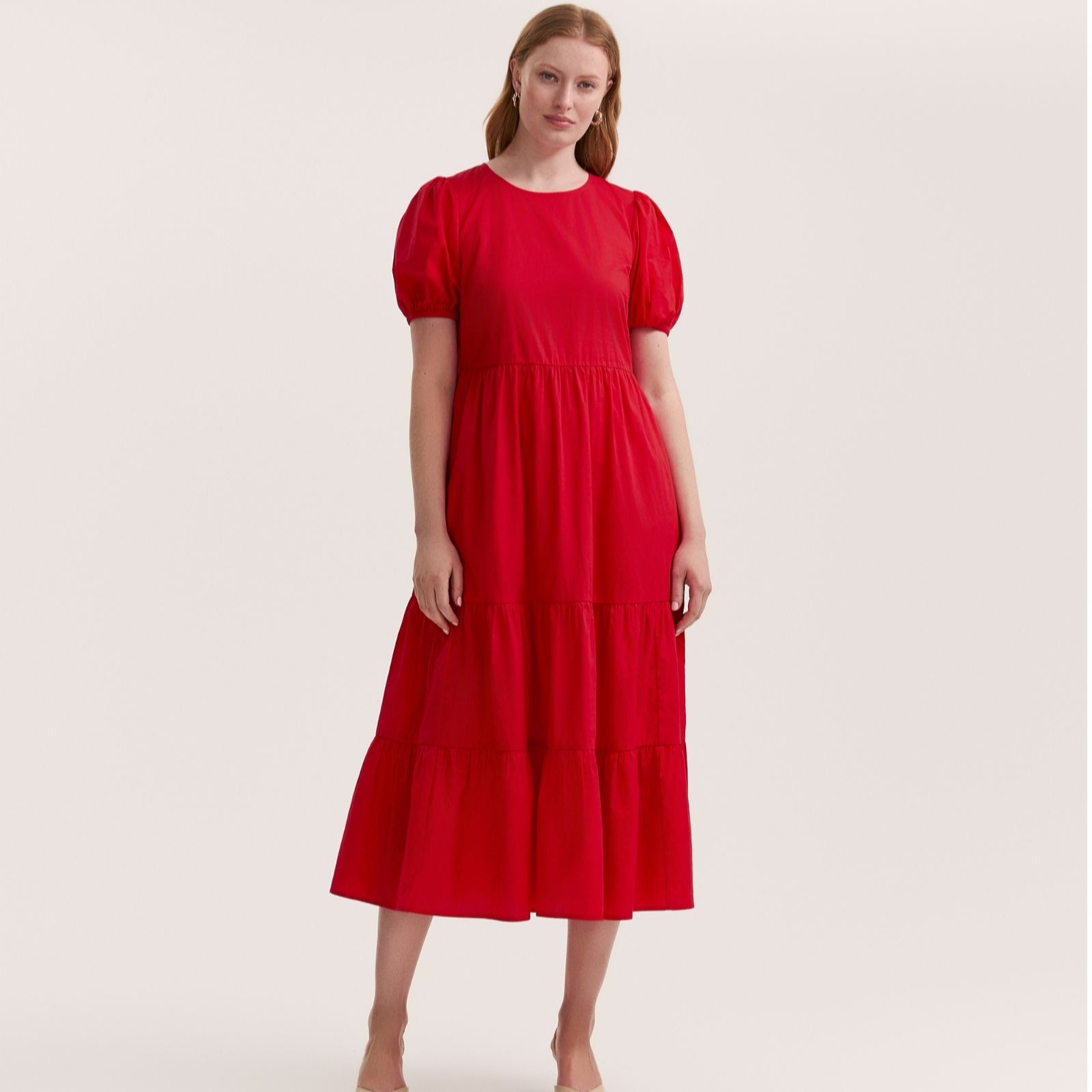 Finery London Genevive Cotton Poplin Tiered Dress women's