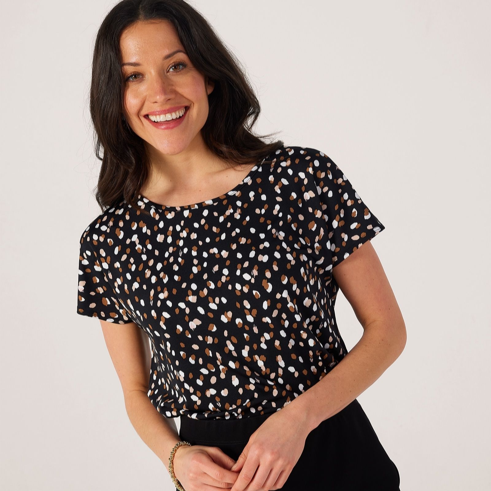 Kim & Co Oyster Ecru Printed Brazil Jersey Masha Top