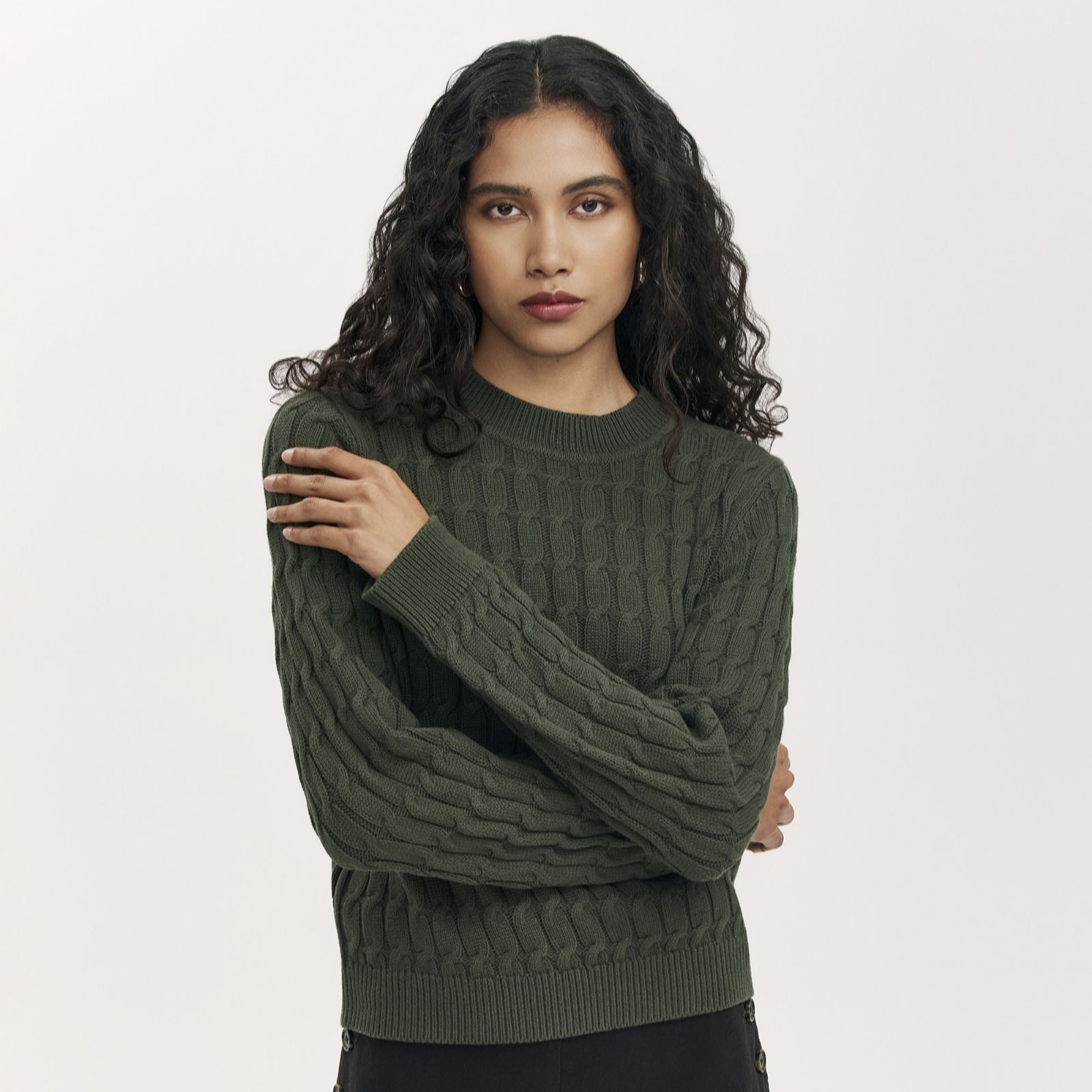 Finery Black London Frida Pointelle Knitted Jumper