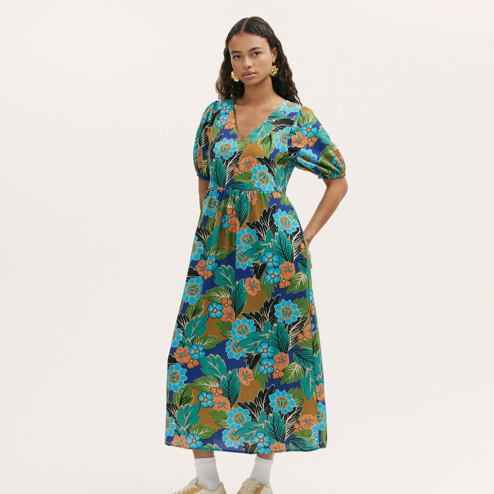 Finery London Logan Printed Midi Dress women's