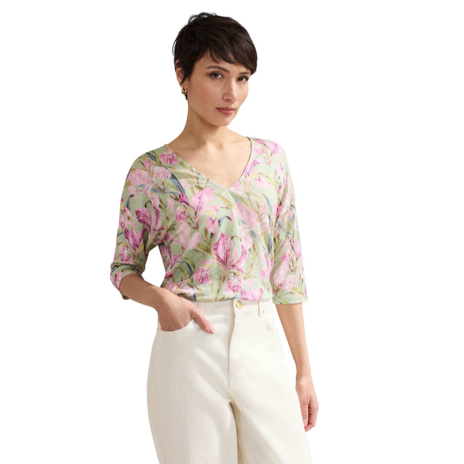Phase Eight Flossie Linen Floral Print Top women's