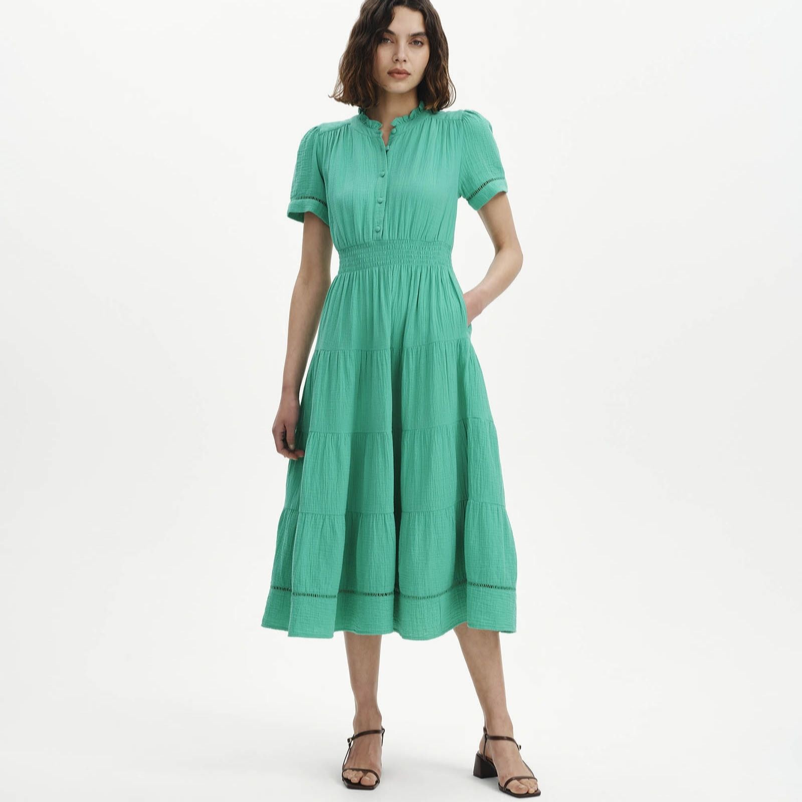 Finery London Cotton Natalia Shirt Style Dress Standard women's