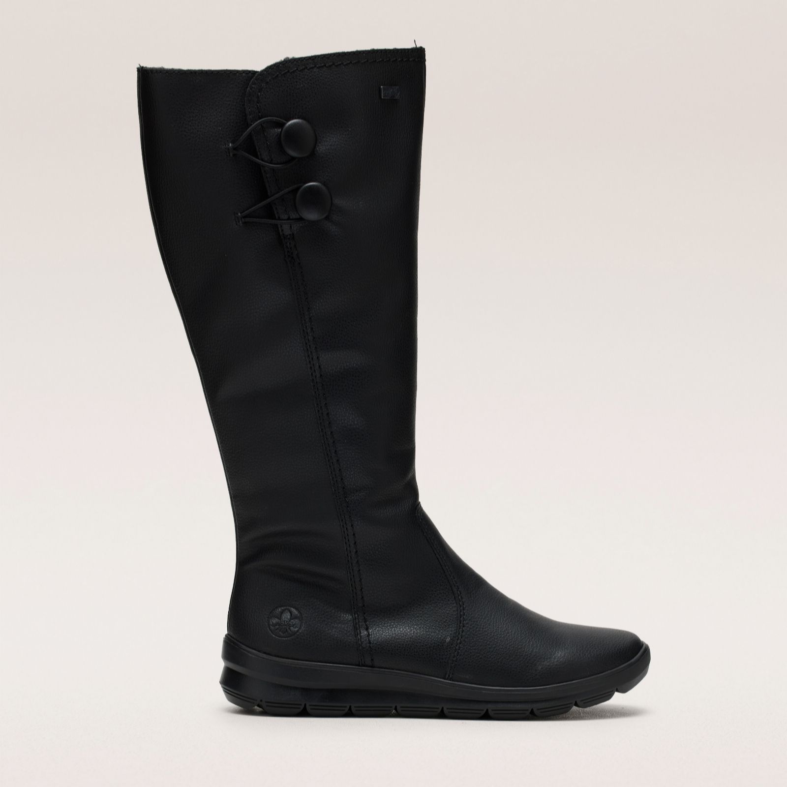Rieker Black Knee High Button Boot