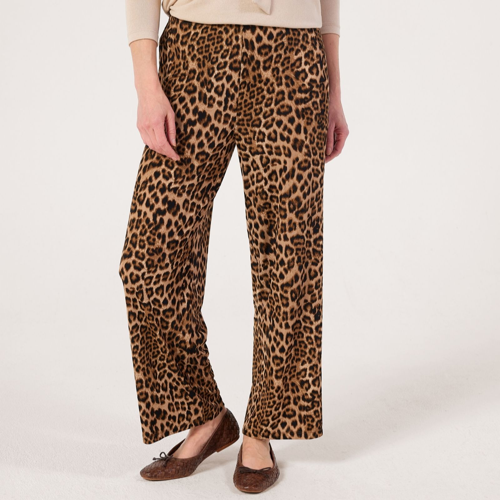 Kim & Co Blue Multi Printed Poly Slinky Straight Leg Standard Trousers