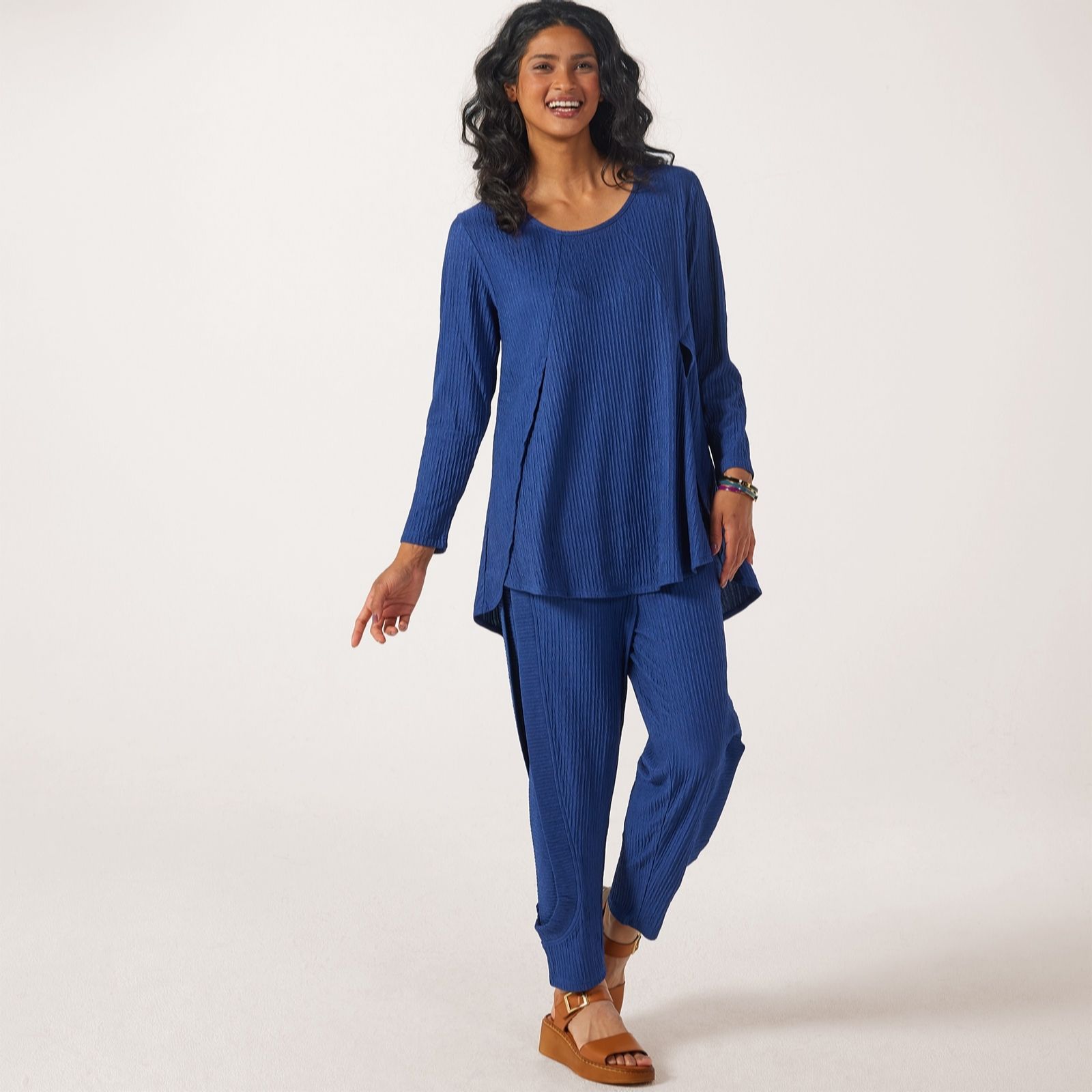 Frank Usher Long Sleeve Ripple Rib Jersey Top