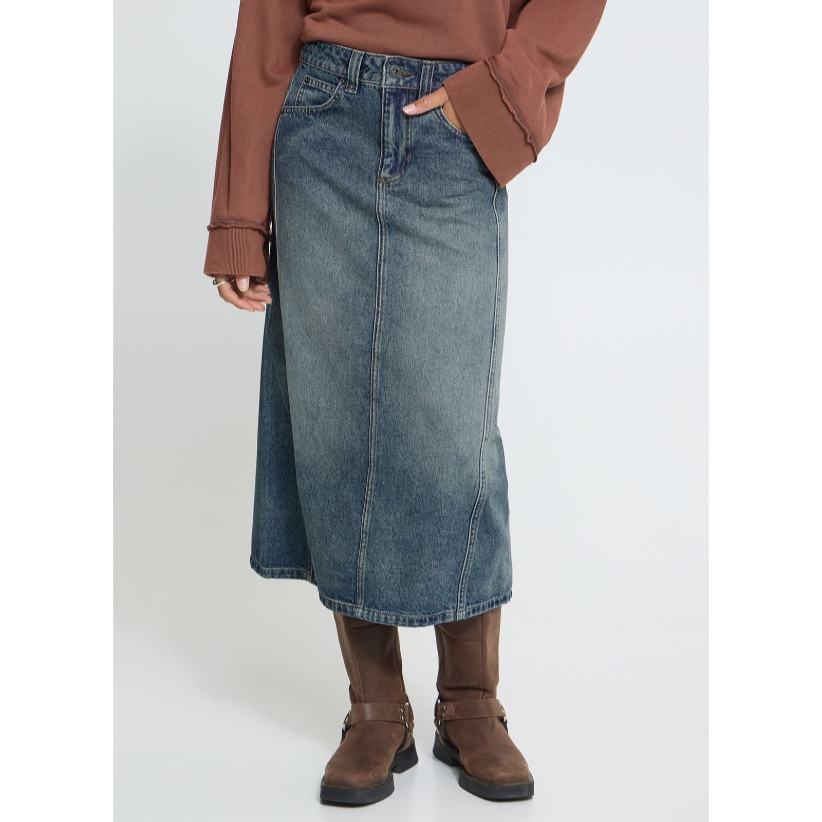 Ichi Women's Bleu Denim Skirt For Ihnaolia - Image 2