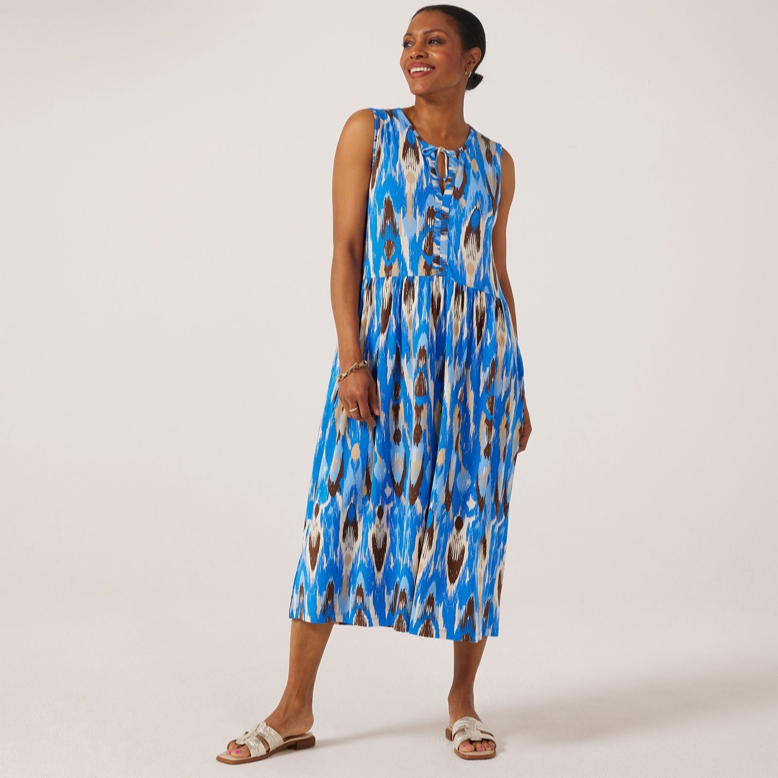 Masai Copenhagen Olindia Sleevless Printed Viscose Jersey Dress