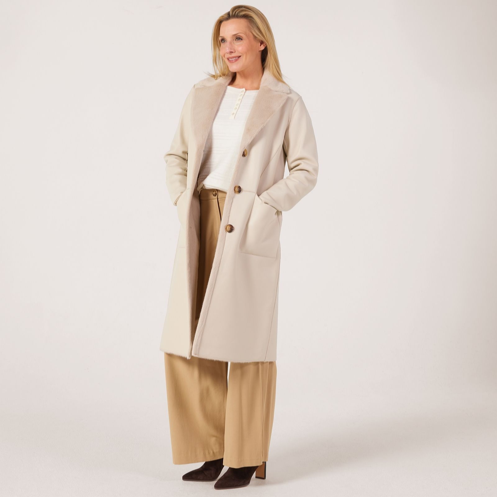 Rino & Pelle Tatiana Reversible Long Coat women's