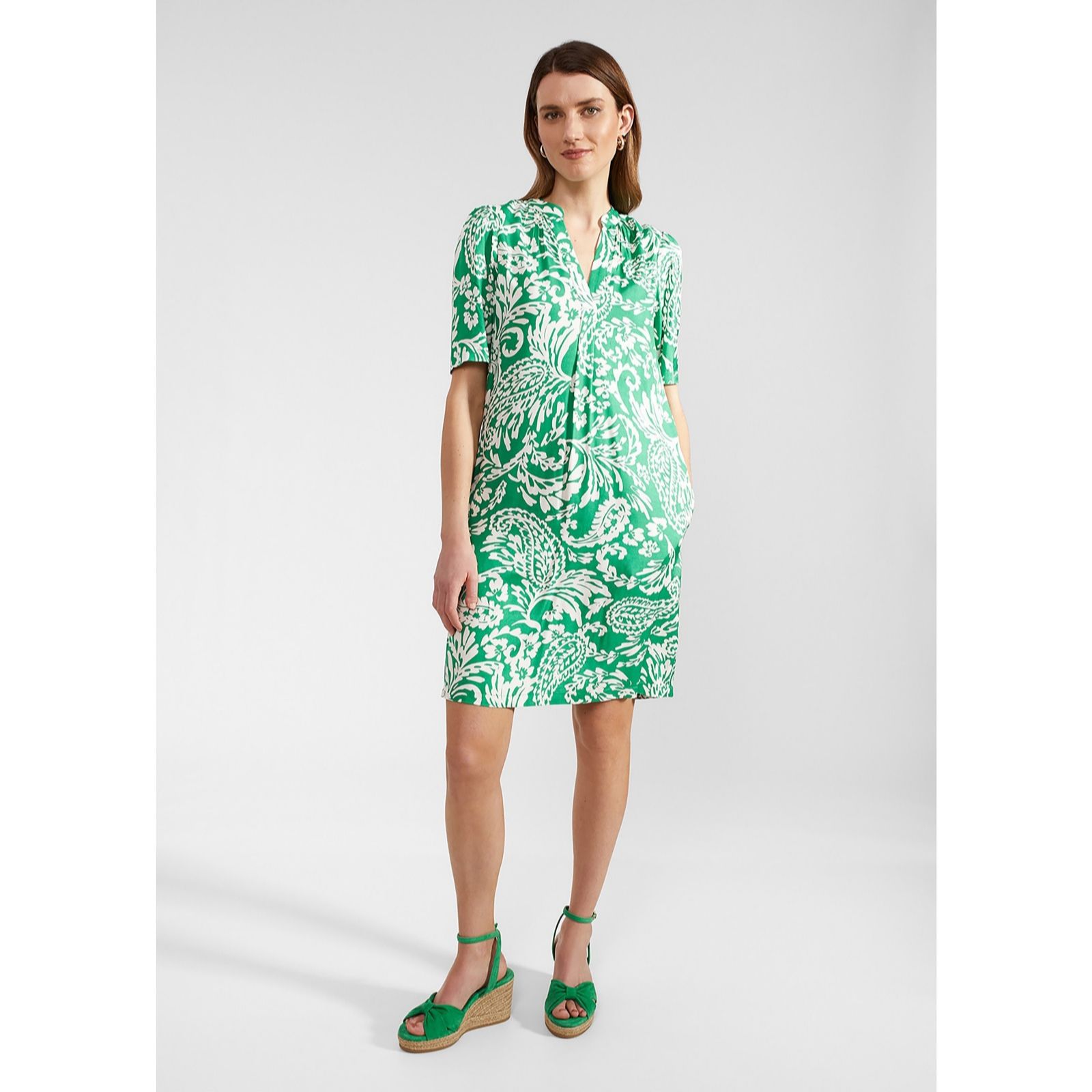 Hobbs London Green Print Dress