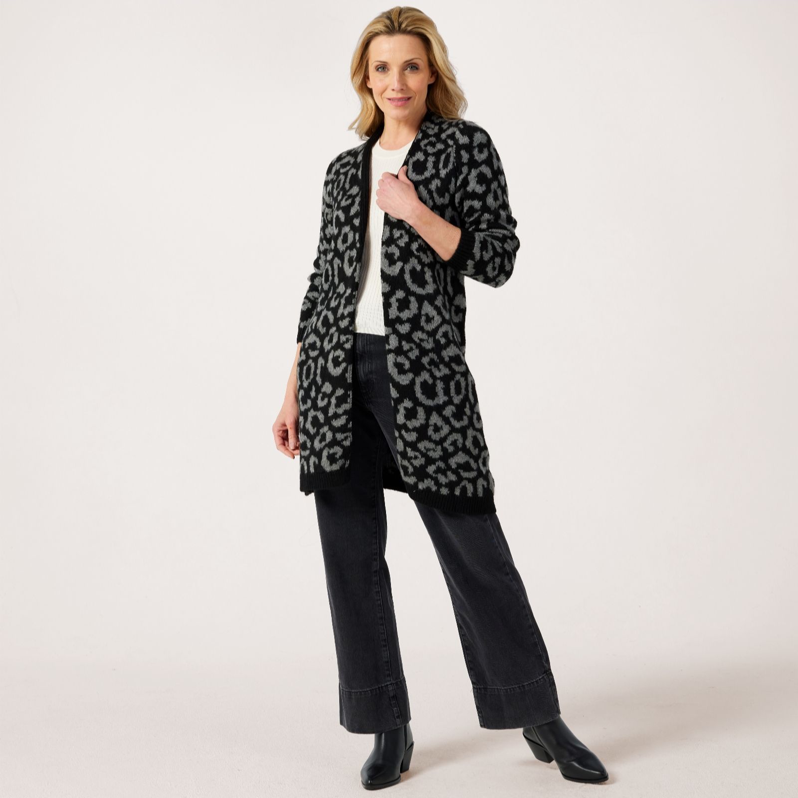 Only Women's Classic Leopard Jade Animal Print Cardigan