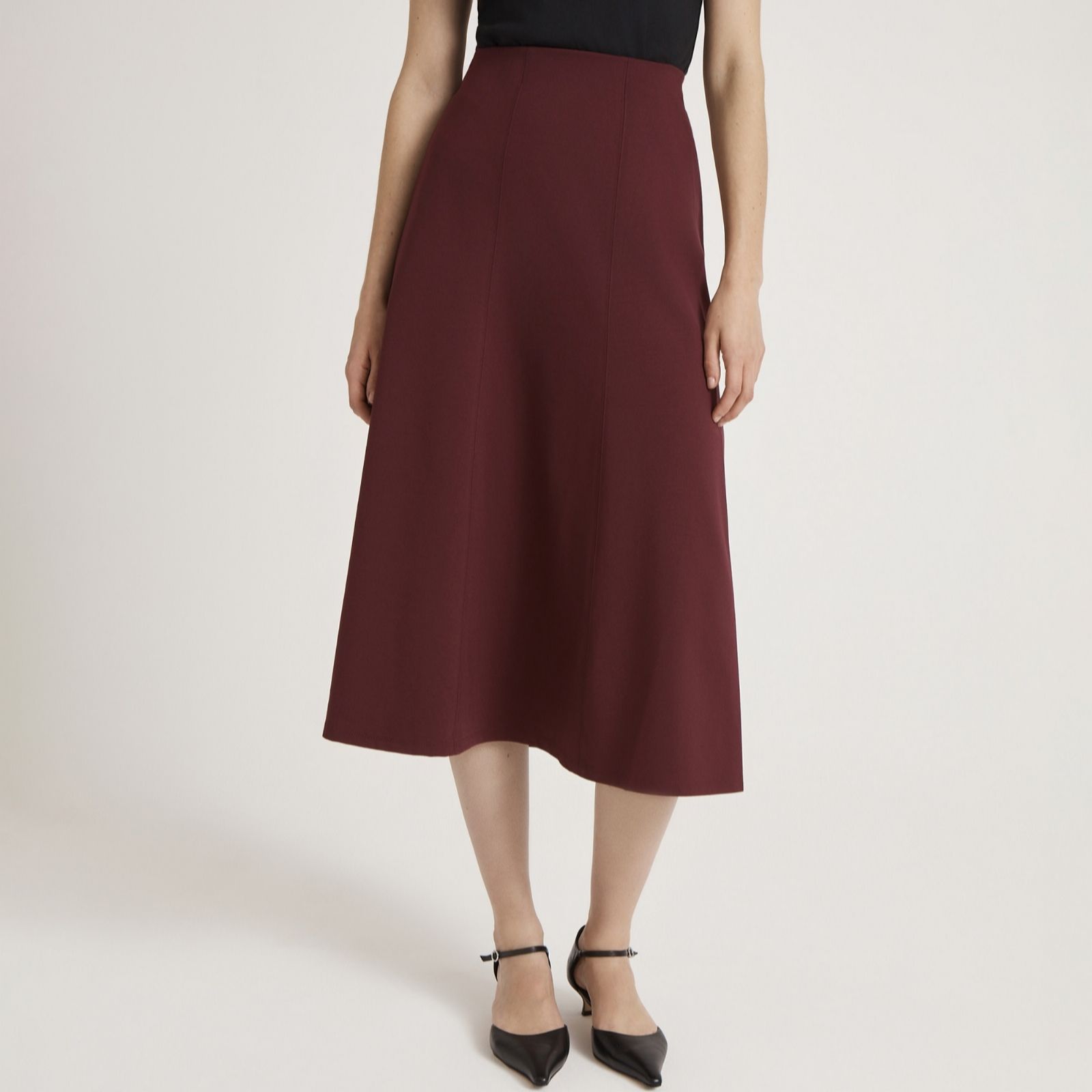 Finery Black London Mae Ponte Midi Skirt