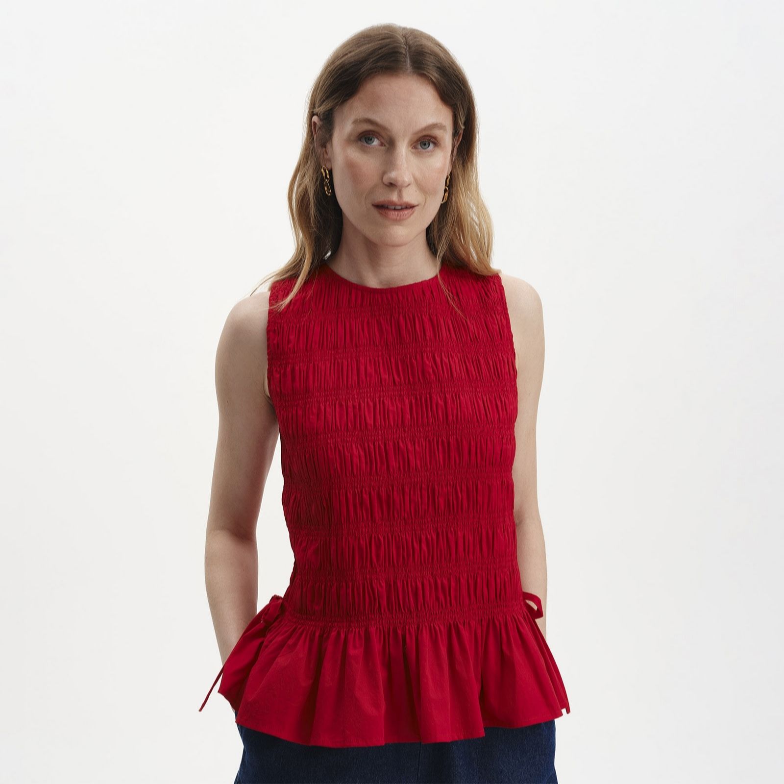 Finery London Malani 100% Cotton Poplin Stretch Top women's