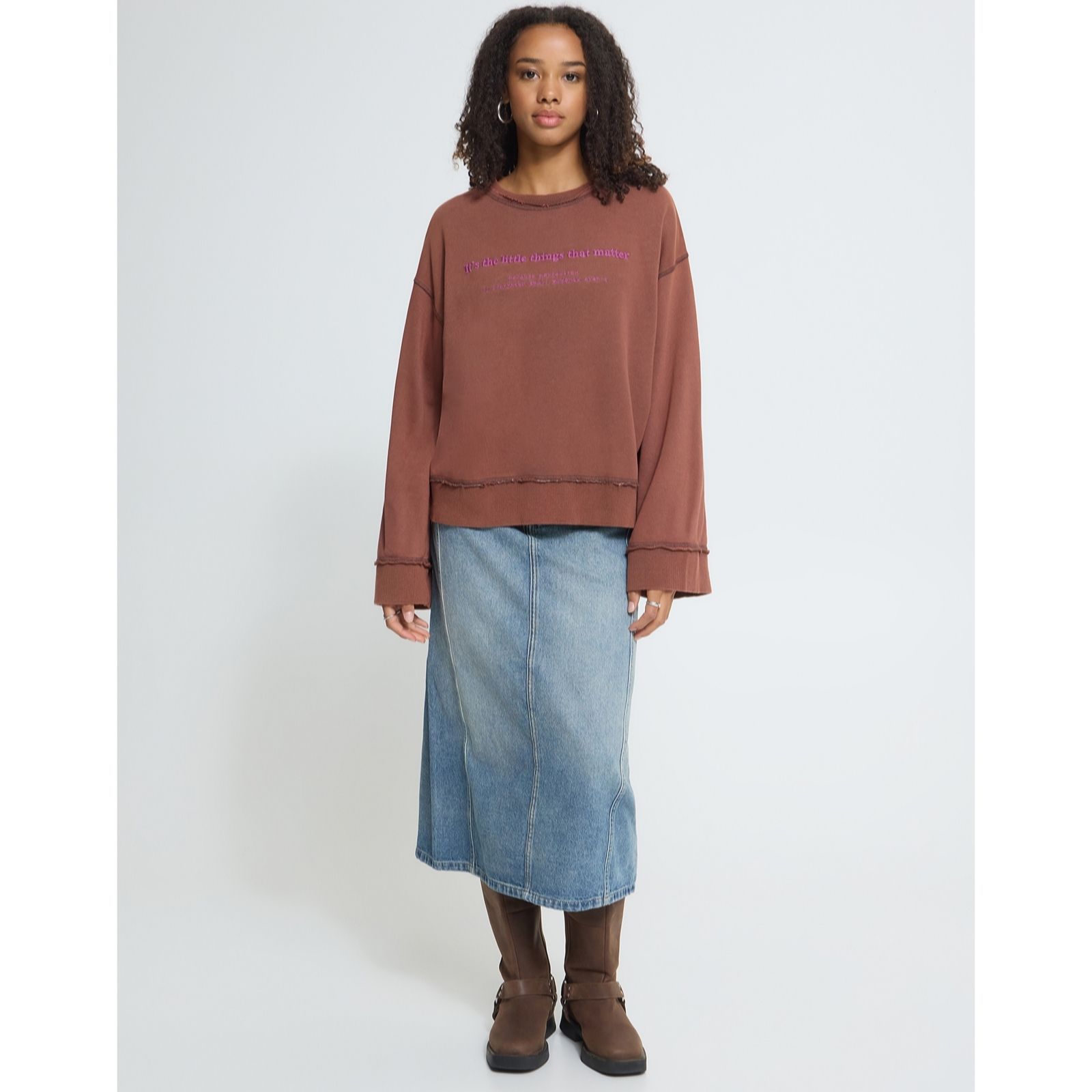 Ichi Women's Marron Sweatshirt Woman - Image 2
