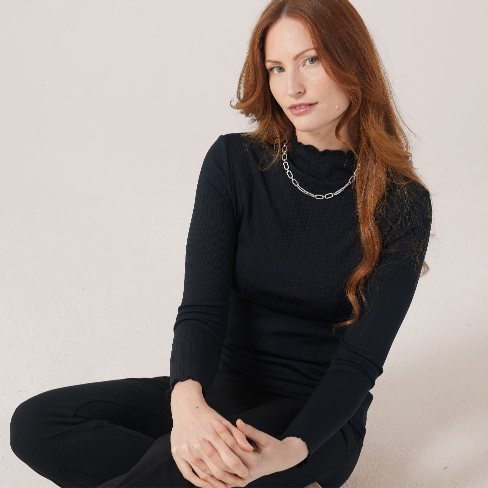 Denim & Co Ribbed Long Sleeve Top