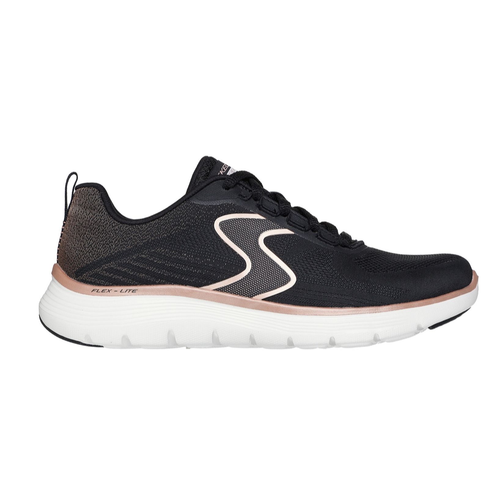 Skechers Black Flex Appeal 5.0 Luxe Glow Lace-Up Trainer