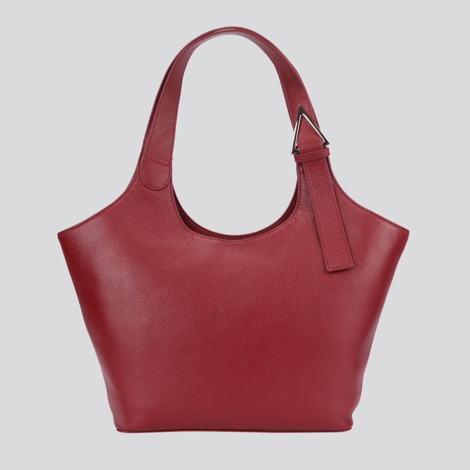 Ashwood Chocolate Leather Shoulder Bag With Strap Detail