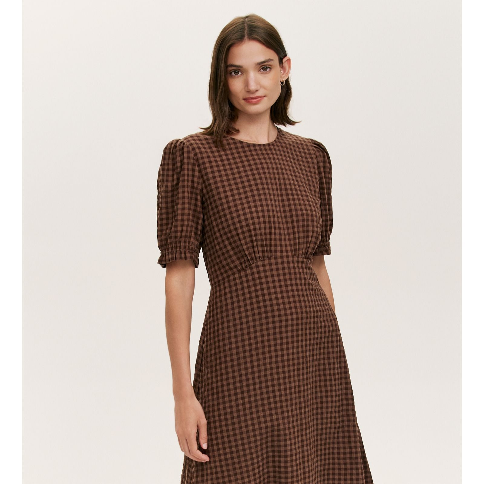 Finery London Mela Seersucker Midi Dress Petite
