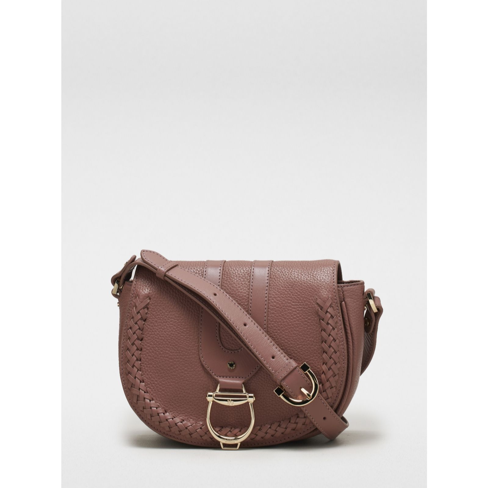 Paul Costelloe Plait Detail Leather Saddle Bag