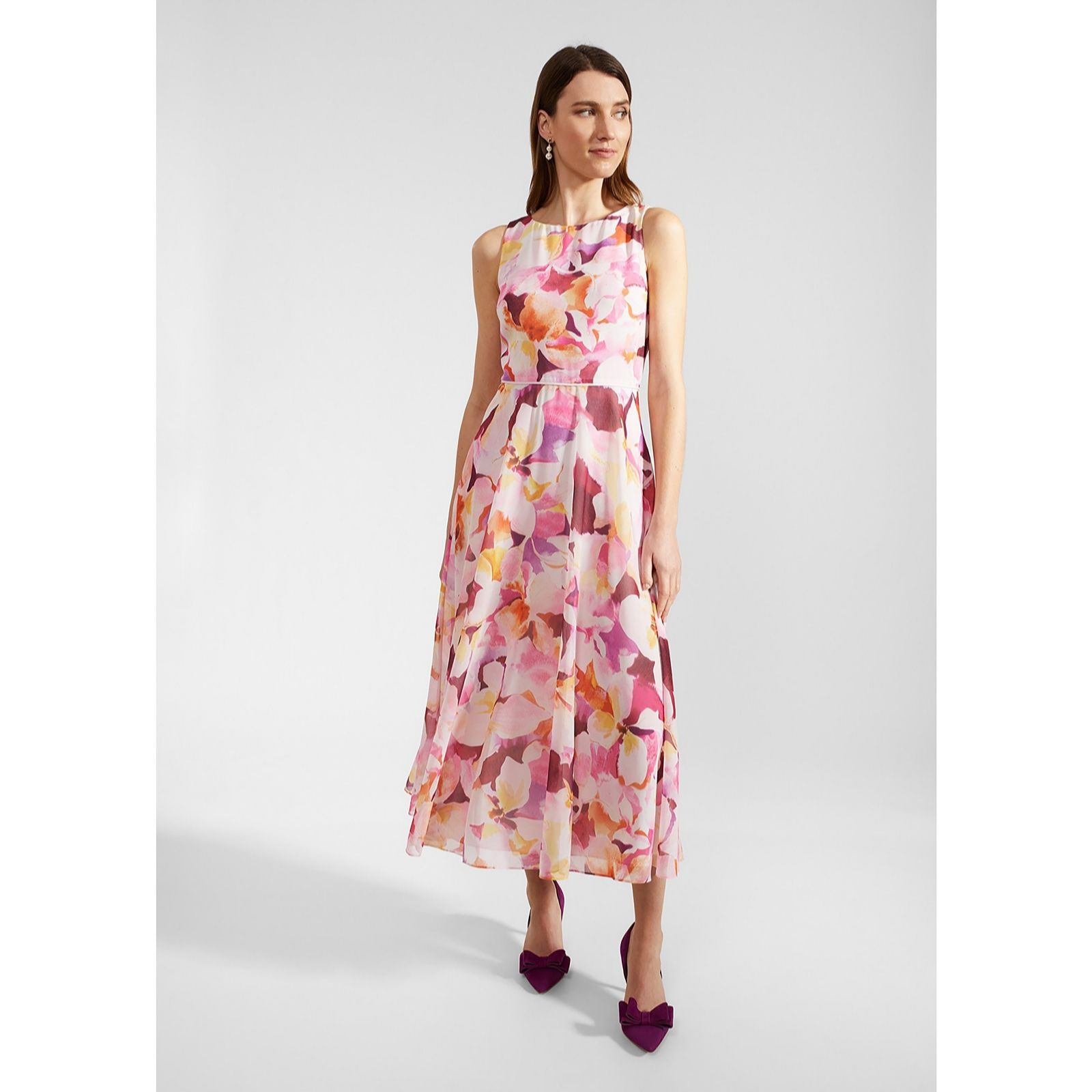 Hobbs London Carly Pink Printed Dress women&rsquo;s