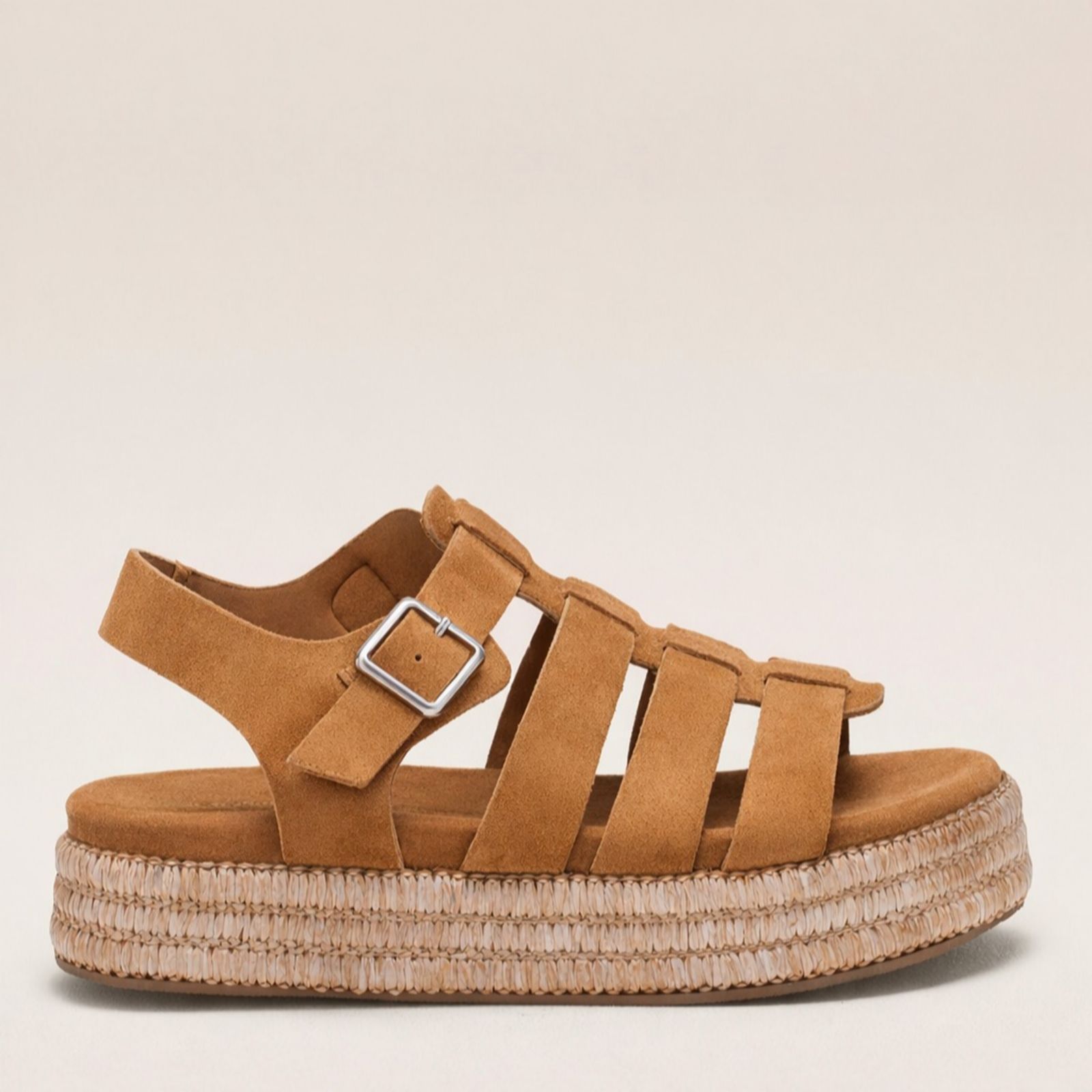 Hush Puppies Women's Brown Rosetta Gladiator Leather Tan Sandals - Size 8 - Image 5