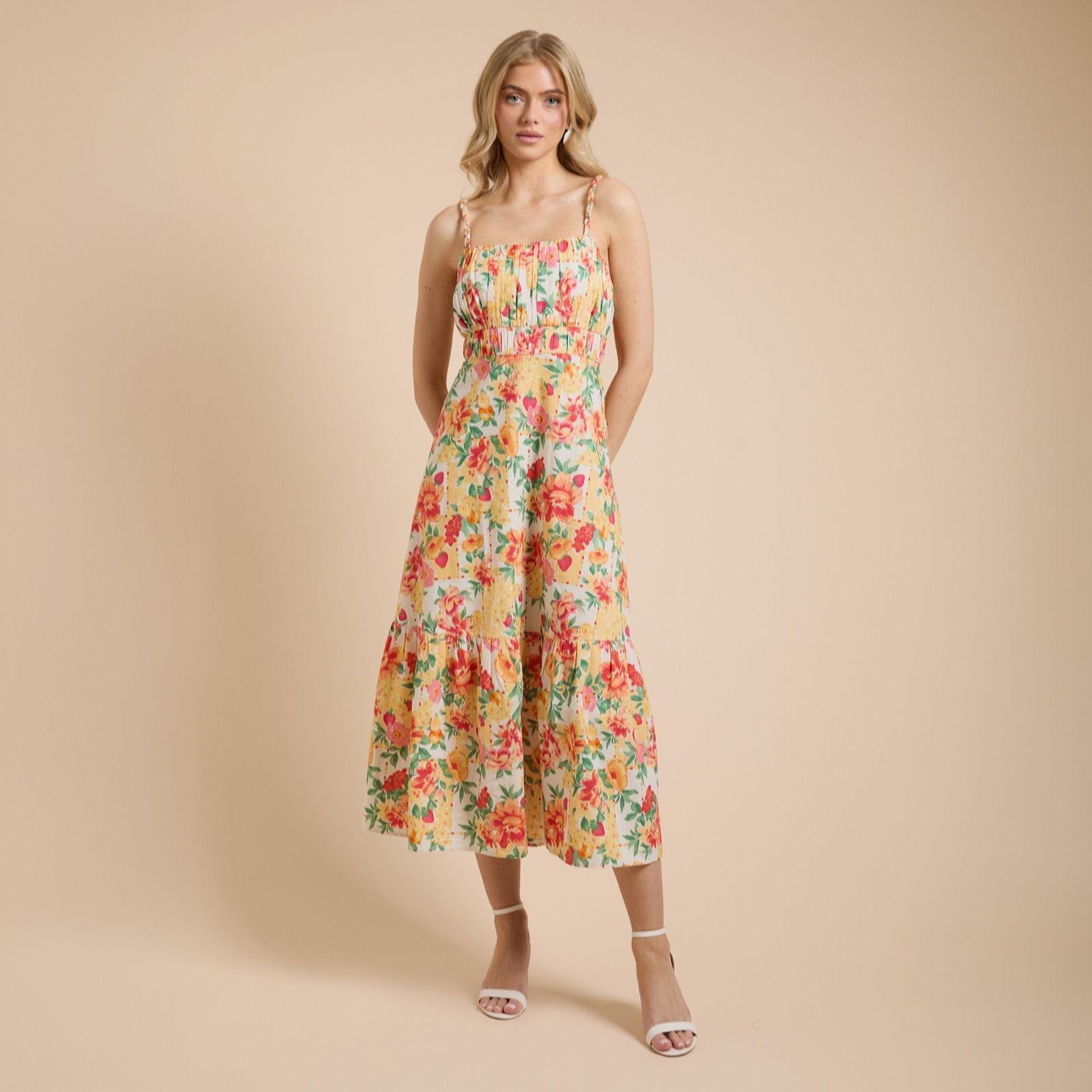 Dorothy Perkins 100% Cotton Poplin Floral Print Summer Dress