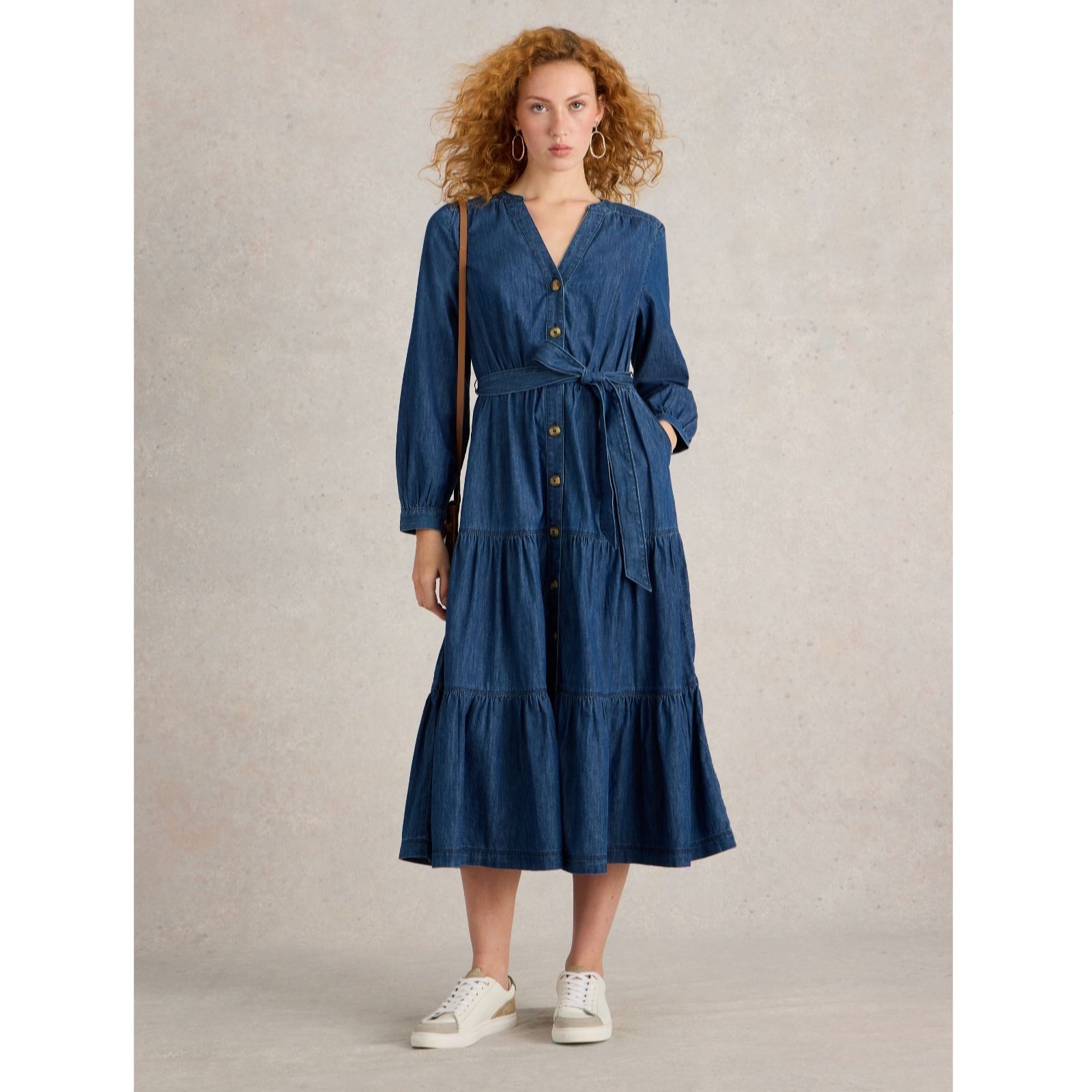 White Stuff Mina Tiered Denim Dress