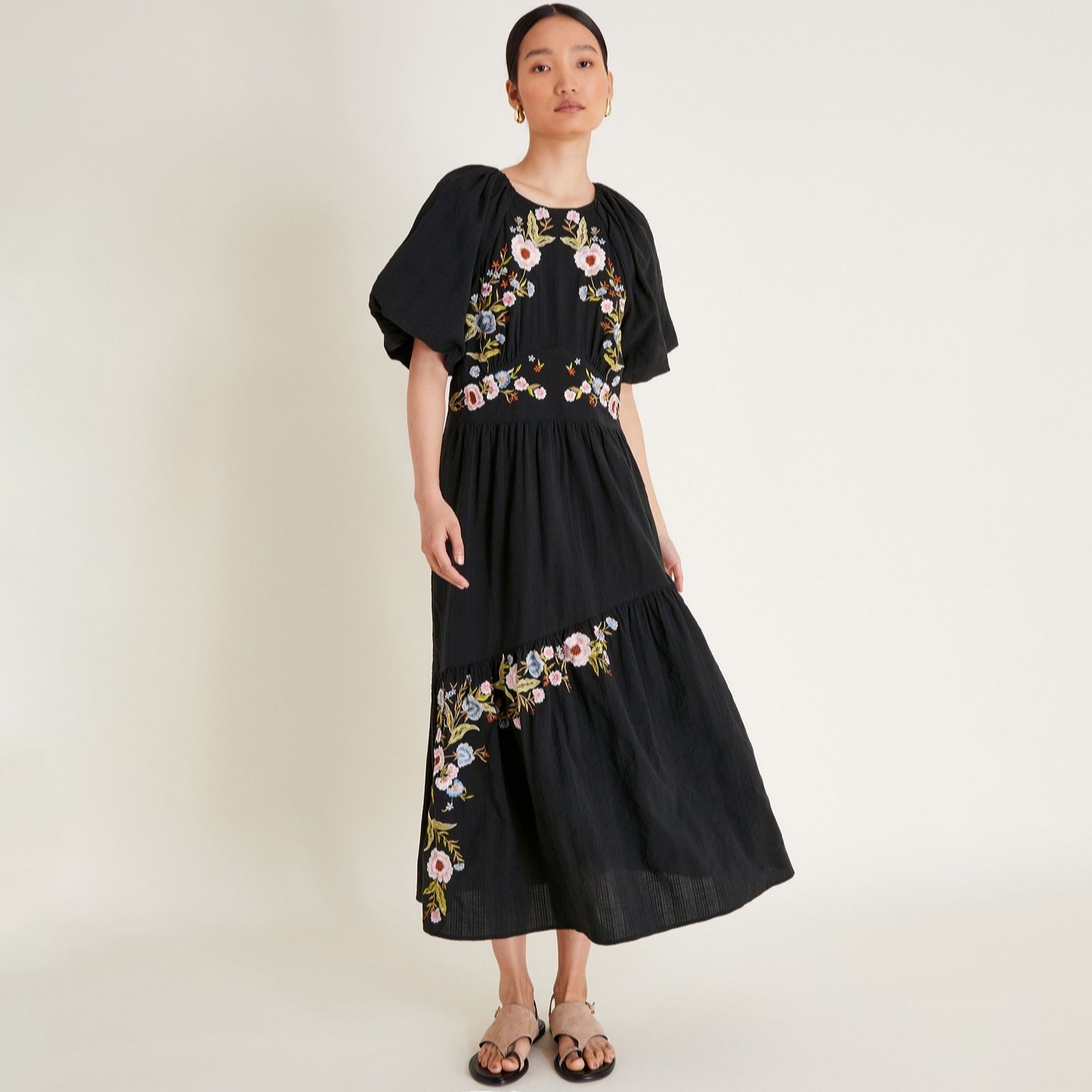 Monsoon Margot Floral Embellished Dress