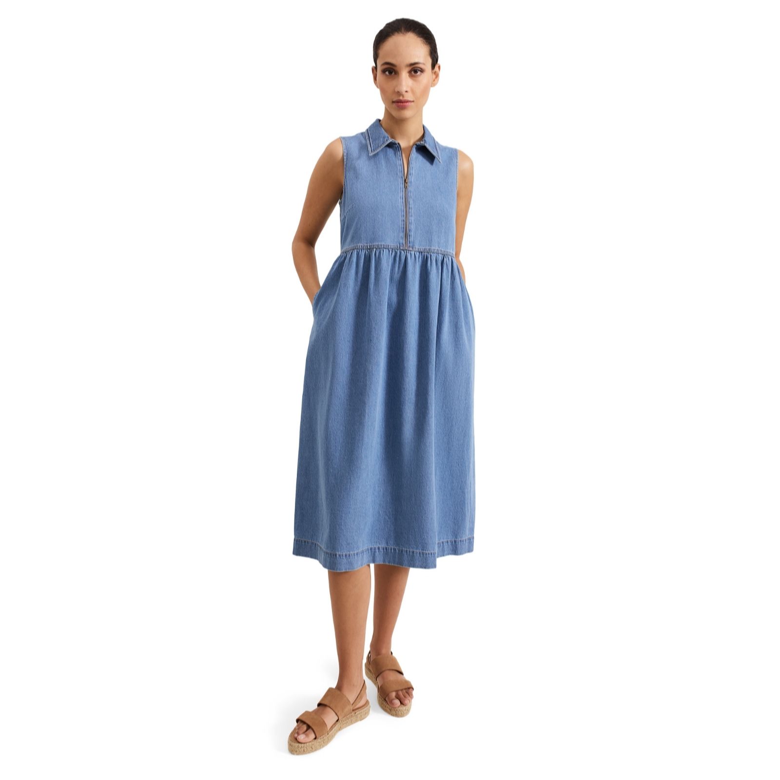 Phase Eight Blakeley Blue Zip Up Midi Dress
