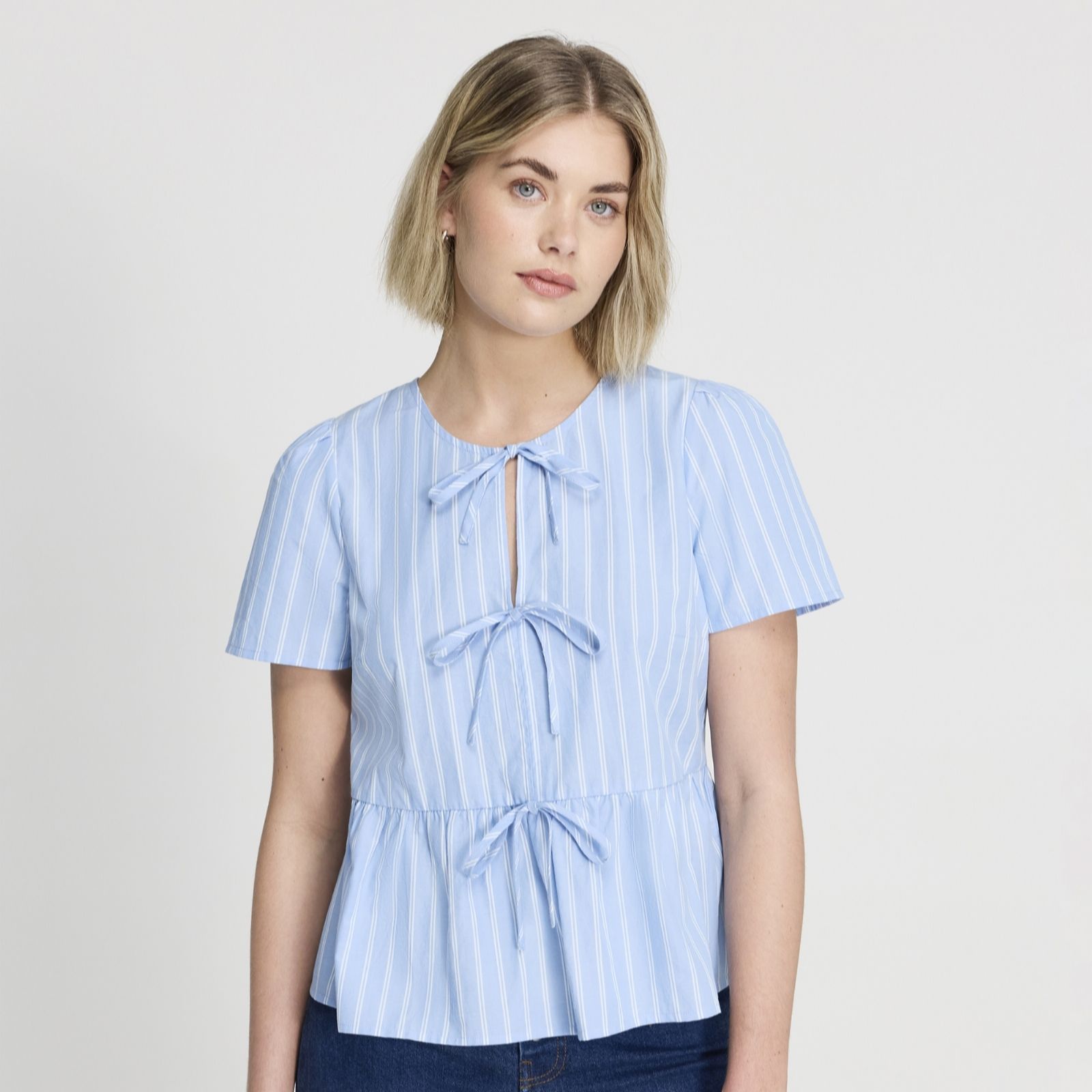 Finery London 100% Cotton Bridie Stripe Top women's
