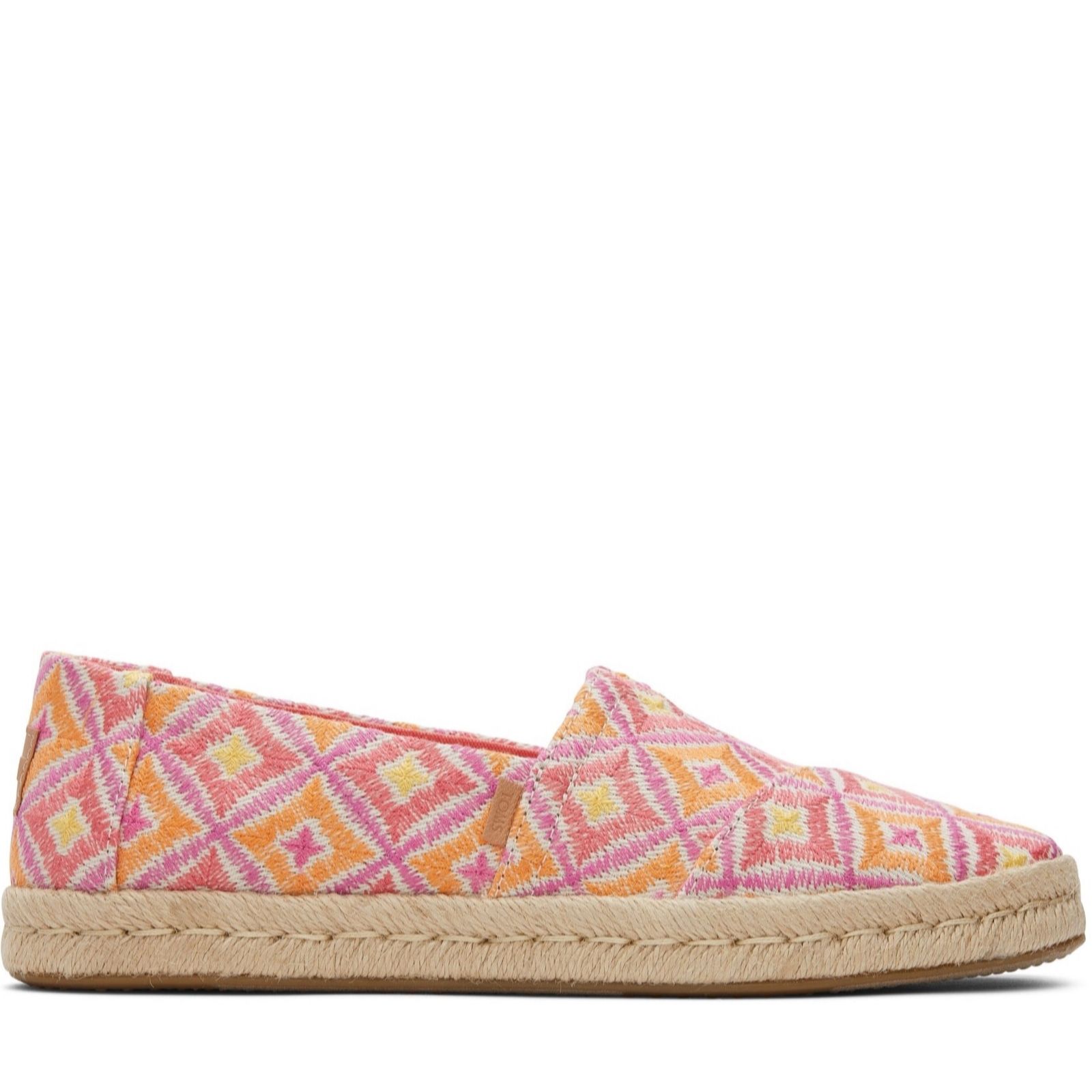 Toms Alpargata Rope 2 Pink Orange Womens Espadrilles 10020707-60 in a Plain Textile in Size 7