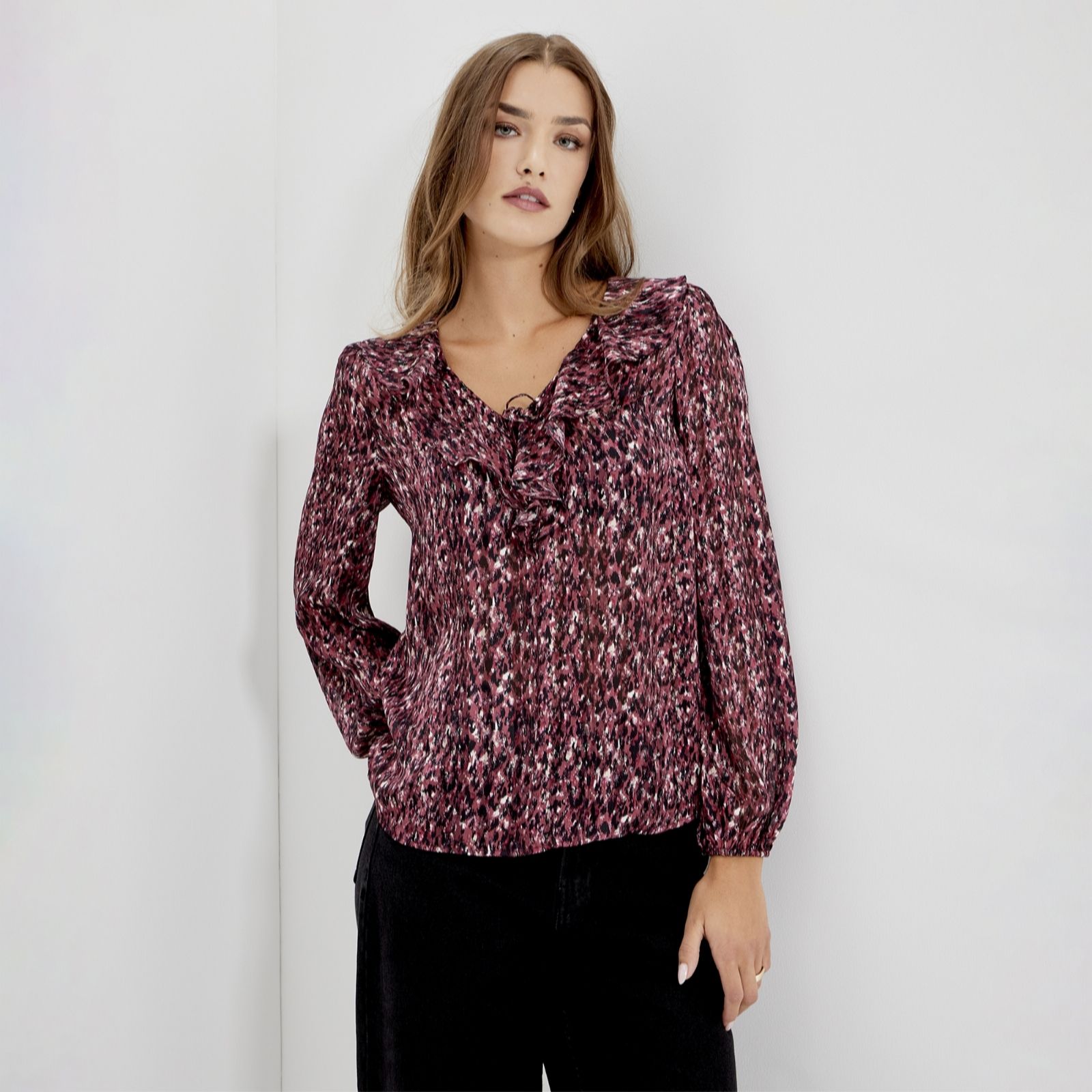 Finery London Trinity Satin Stripe Chiffon Blouse women's