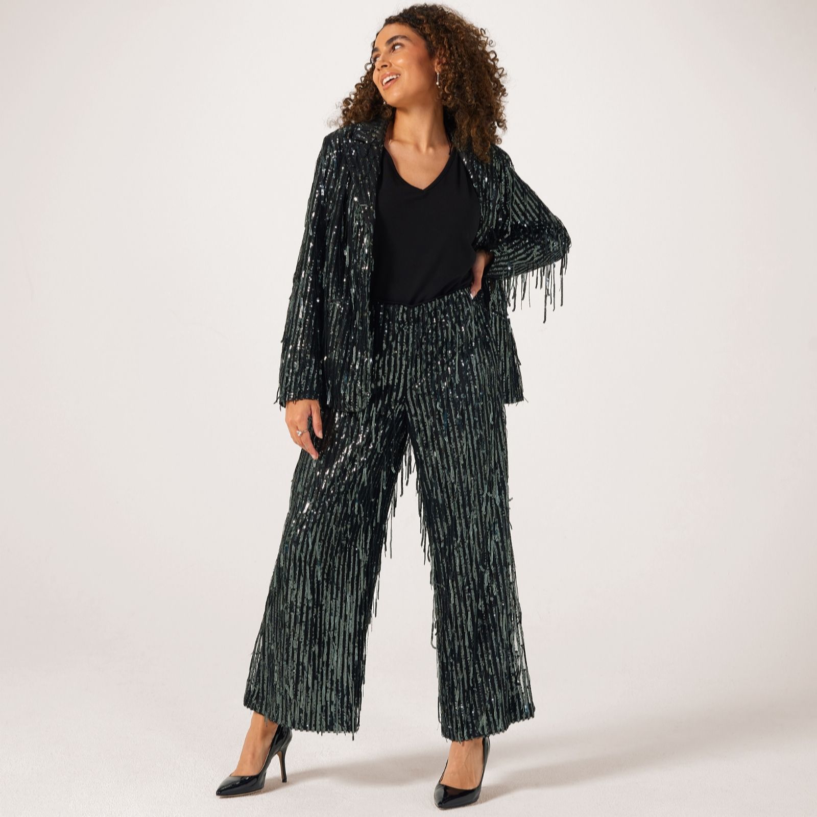 Dannii Minogue Drop Sequin Trousers Petite